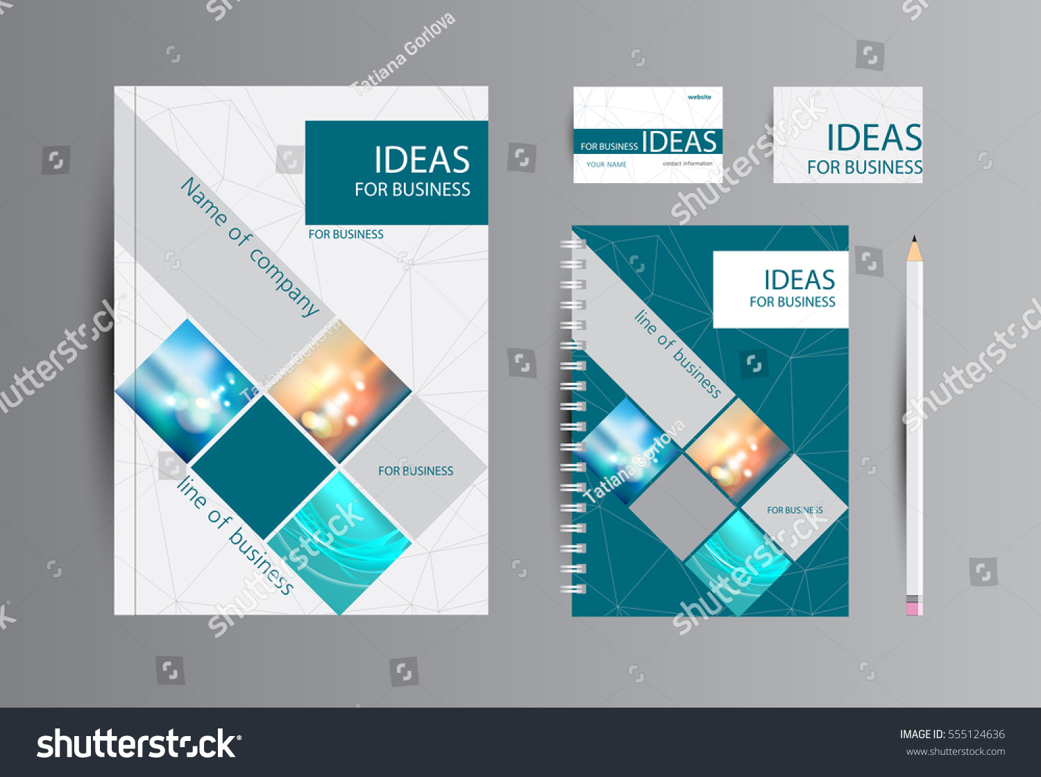 Corporate Identity Business Catalog Cards Notebook Stock Vector Corporate Identity Business Catalog Cards Notebook Stock Vector