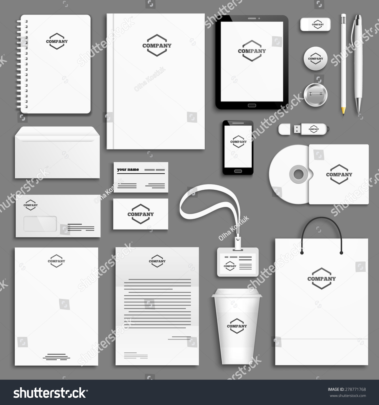 Corporate Identity Template Set Business Stationery Stock Vector Royalty Free