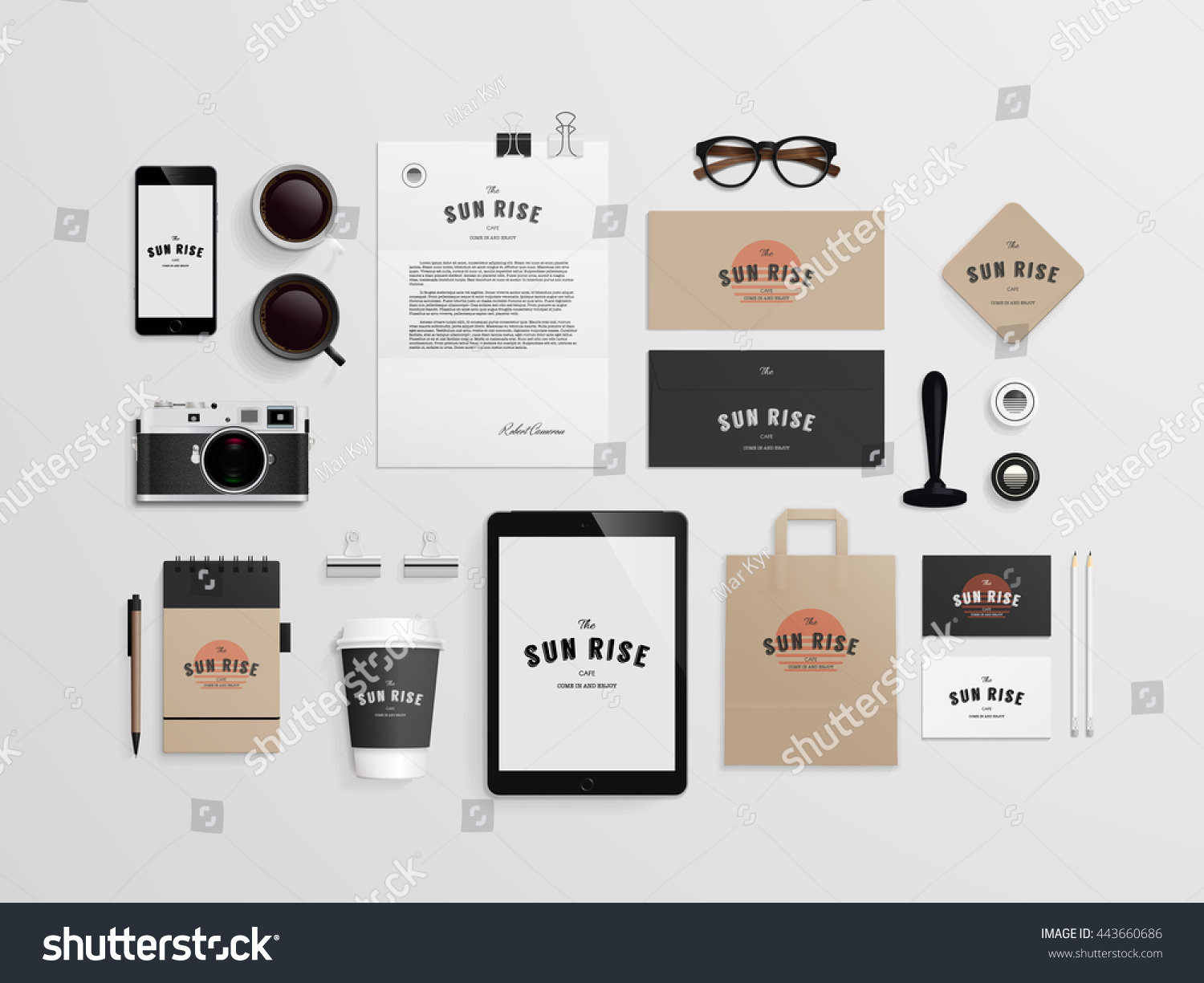 corporate identity template set logo sample のベクター画像素材