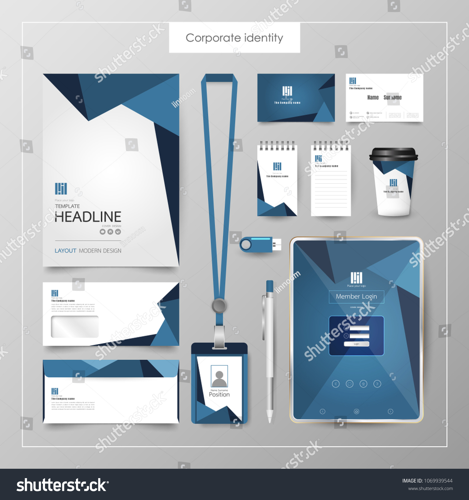 Download Corporate Identity Template Value Design Business Stock Vector Royalty Free 1069939544