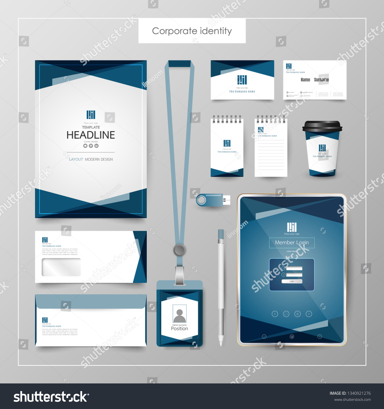 Download Corporate Identity Template Value Design Business Stock Vector Royalty Free 1340921276