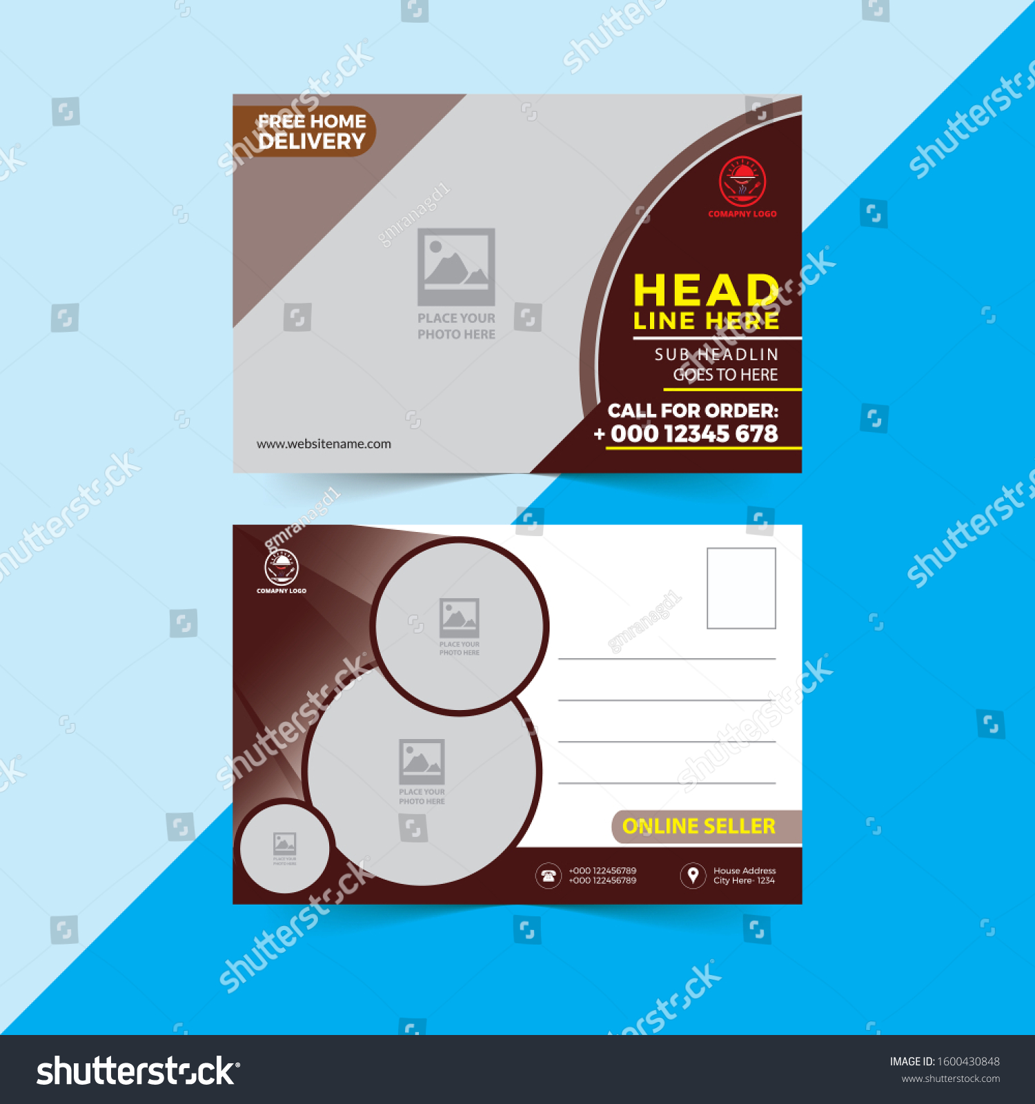Corporate Professional Beautiful Business Postcard Design Stock Vector (Royalty Free) 1600430848