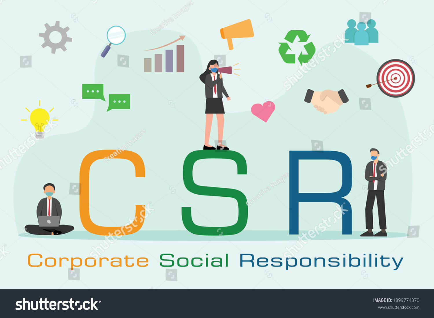 Corporate Social Responsibility 2d Flat Vector Stock Vector (Royalty ...