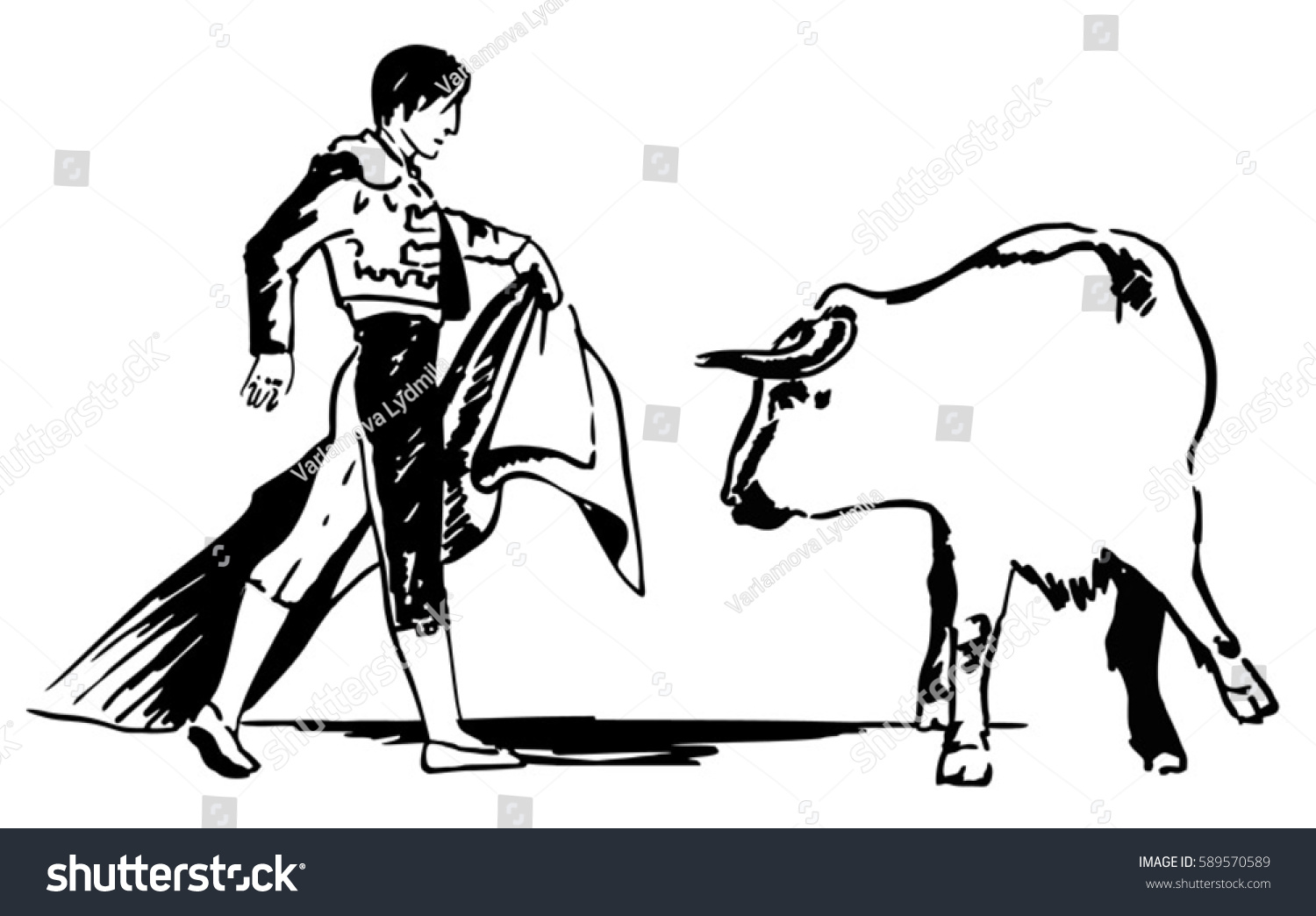 Corrida Bullfighting Spain Matador Bullfighter Bull Stock Vector