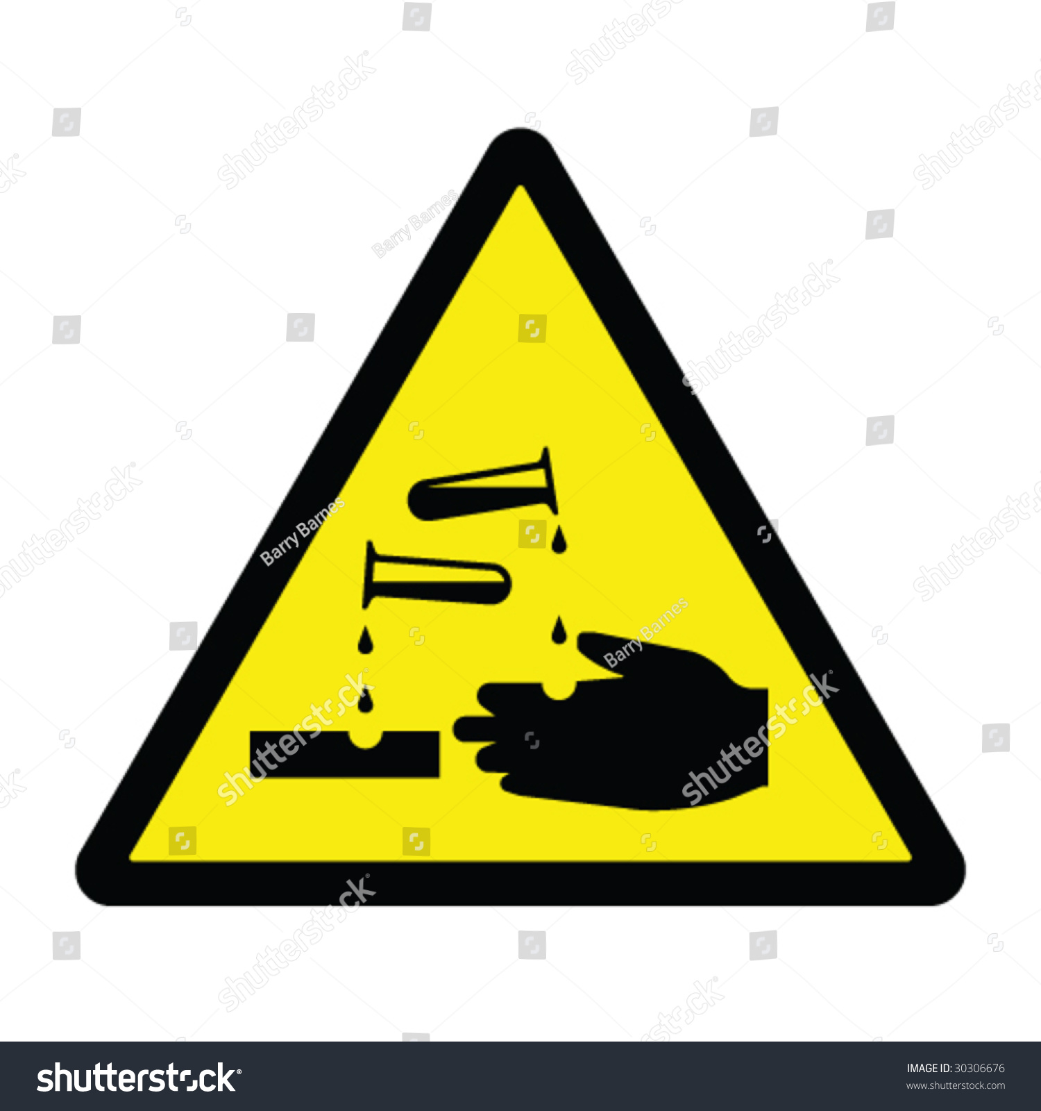 Corrosive Hazard Sign Stock Vector 30306676 - Shutterstock