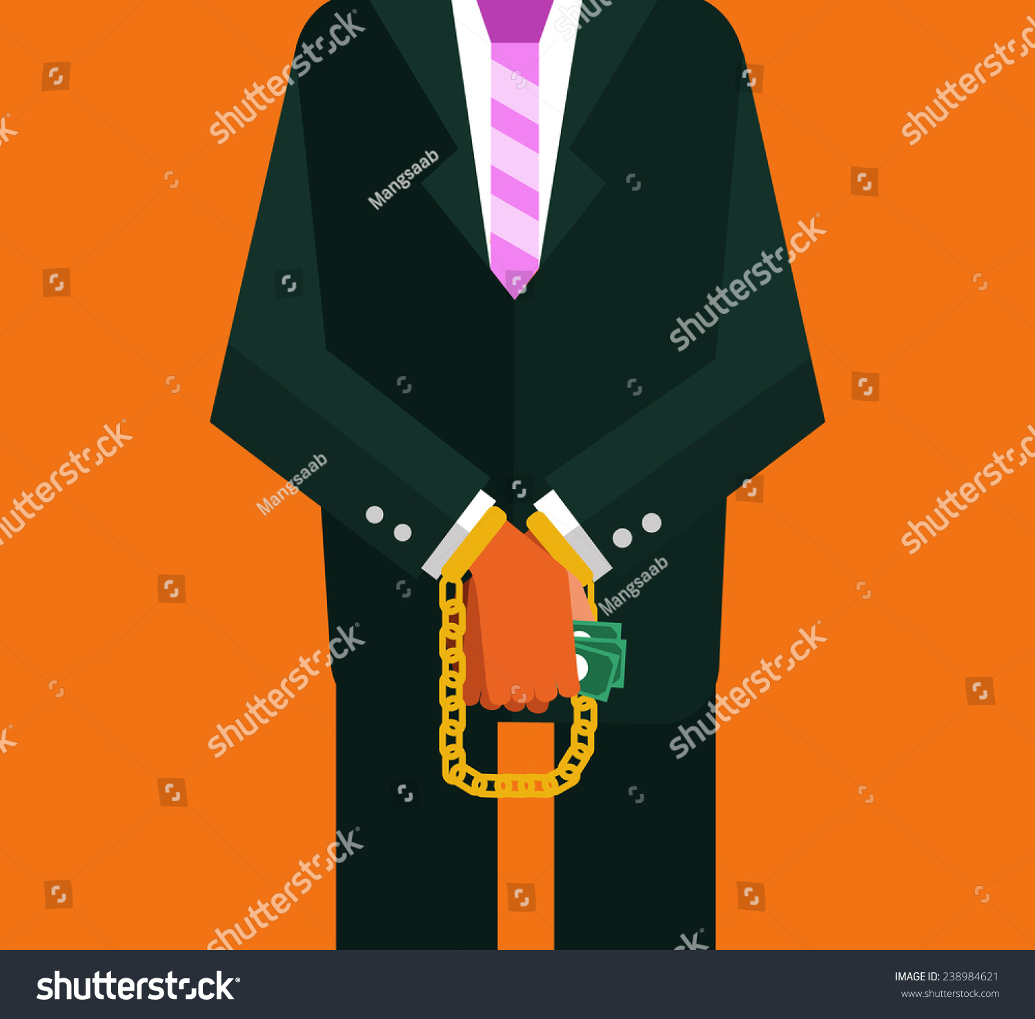 Corruption Man Flat Design Vector Illustration Stock Vector 238984621 ...