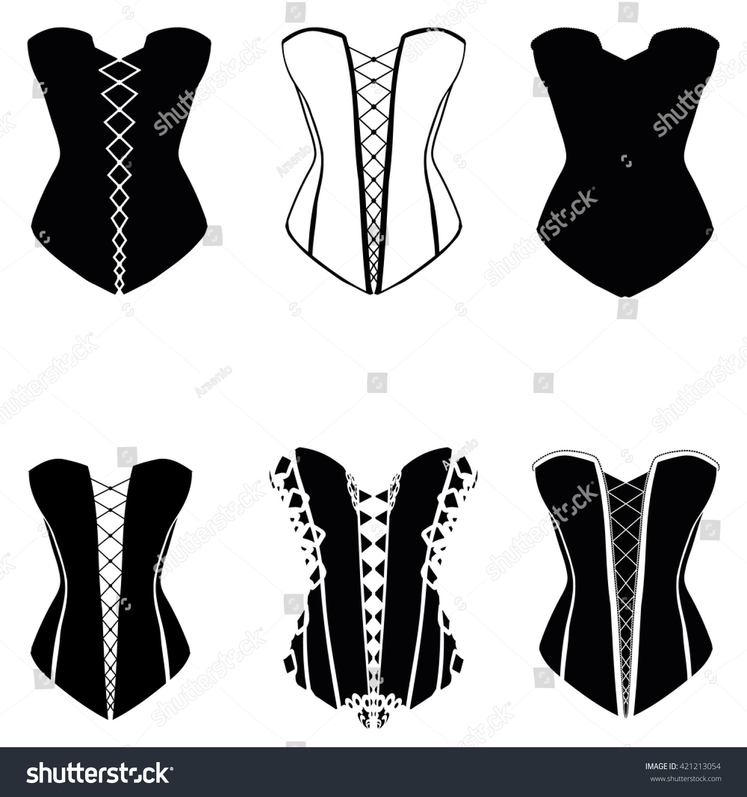 Corset Set Corset Silhouette Set Stock Vector 421213054 Shutterstock 9202