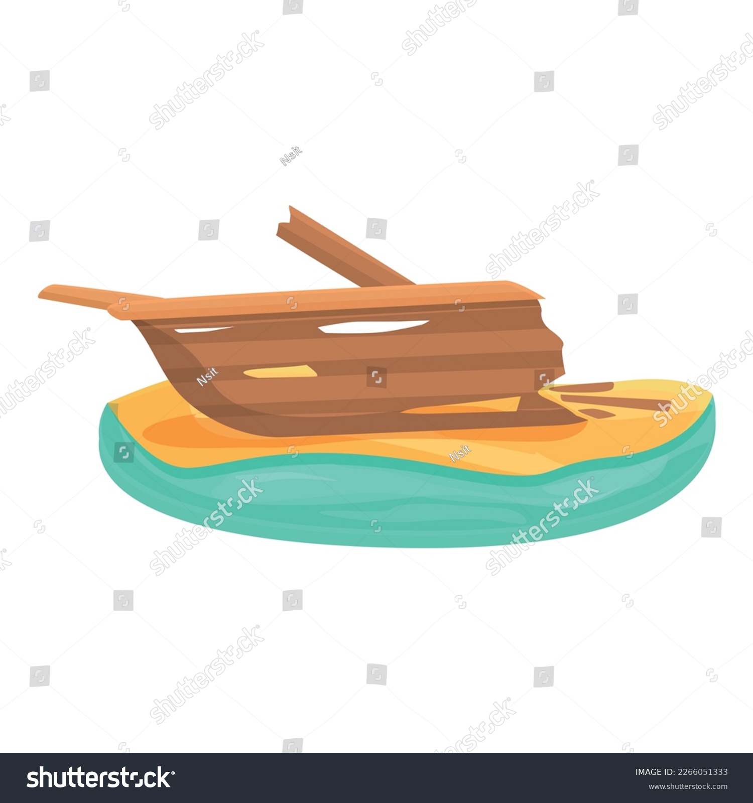 SVG of Corvette shipwreck icon cartoon vector. Old ship. Ocean marine desert svg
