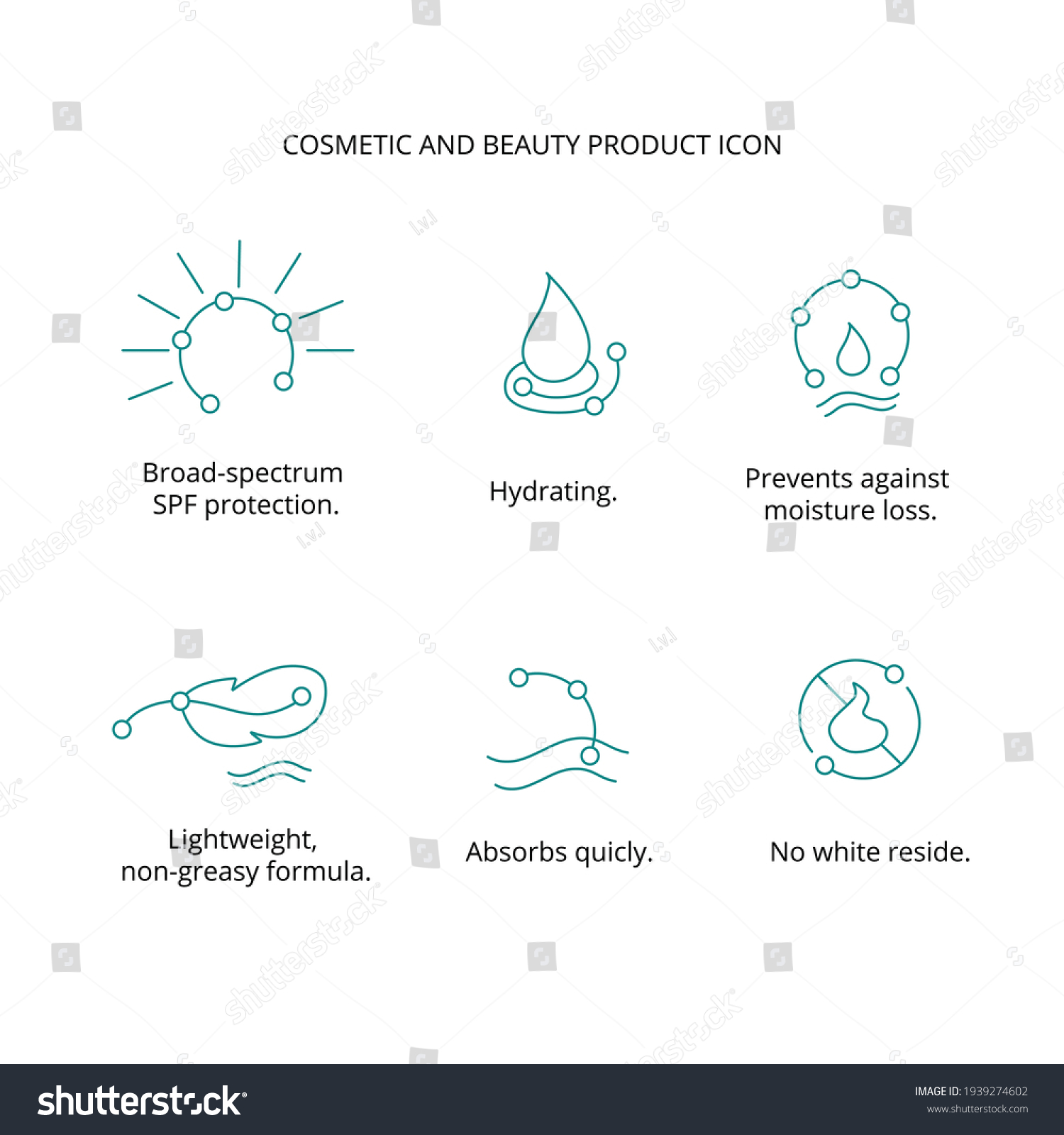 Cosmetic Beauty Product Icon Set Web Stock Vector (Royalty Free ...