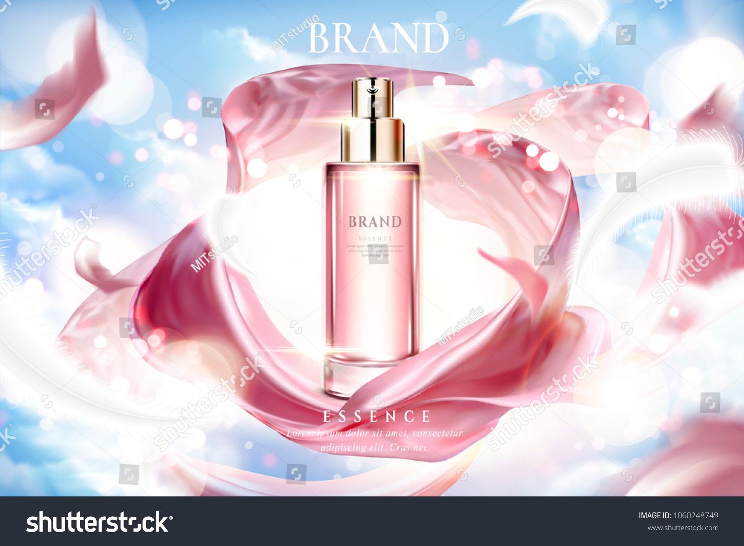 Cosmetic Essence Ads Exquisite Container Smooth Stock Vector (Royalty ...