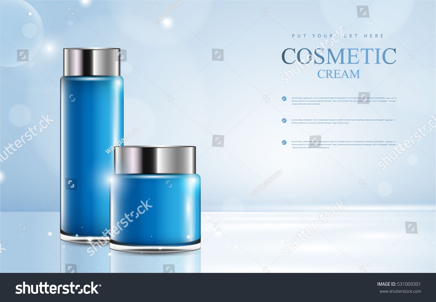 shampoo bottle vector Stock Poster Product Vector Bottle Package Blue Cosmetic