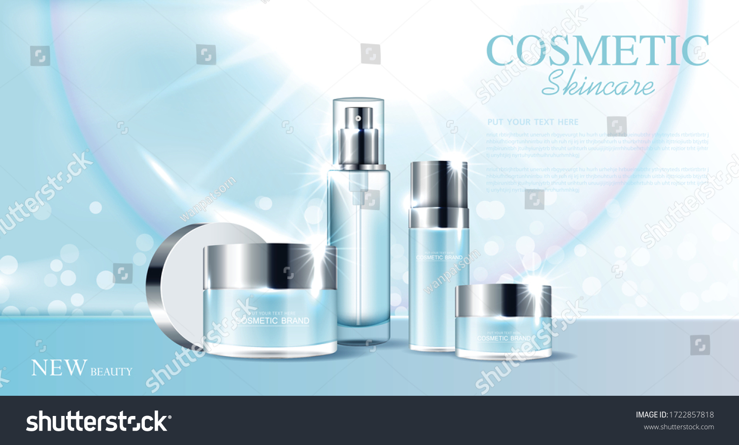 Cosmetics Skin Care Product Ads Bottle Stock Vector (Royalty Free ...