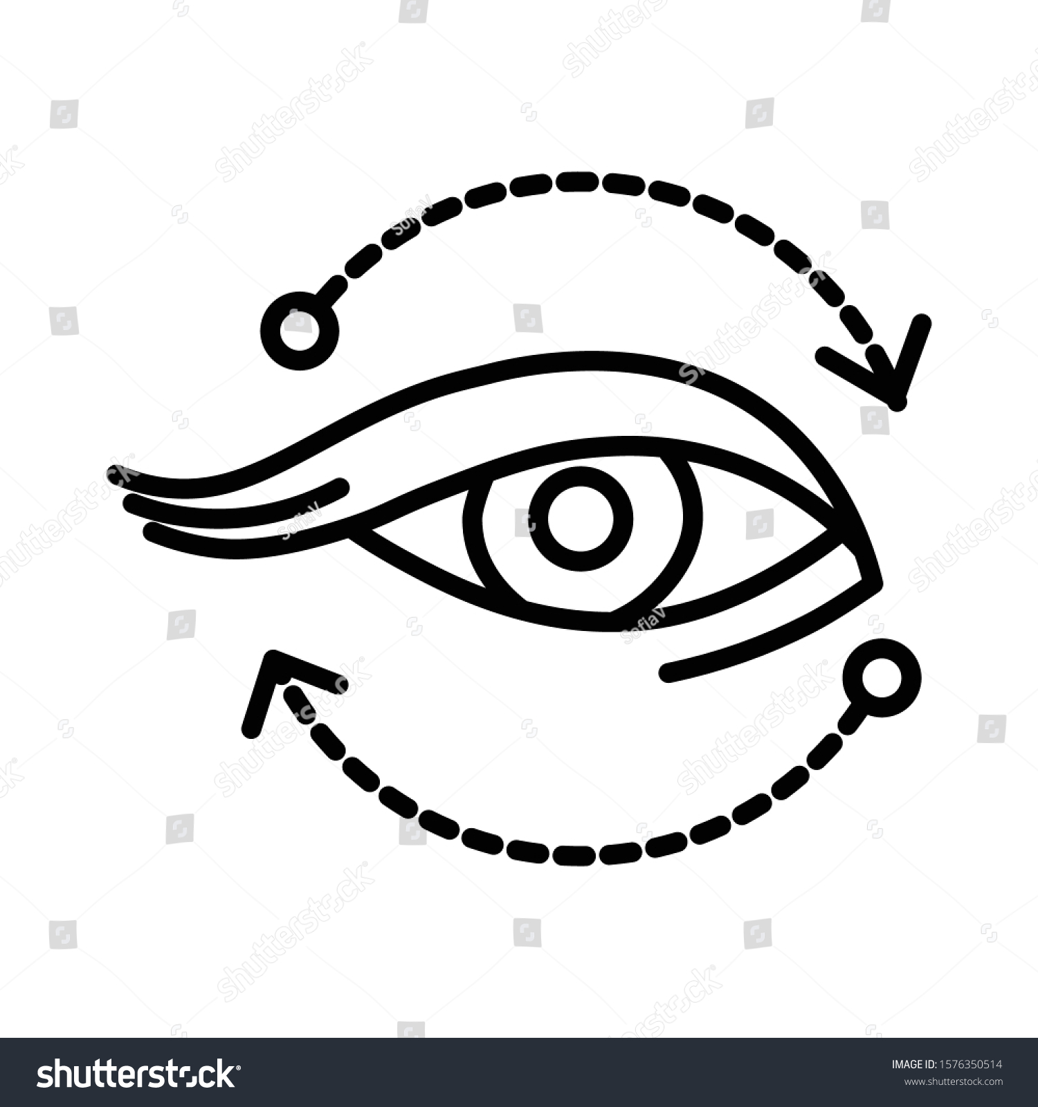 Cosmetology Beauty Eye Isolated Linear Icon Stock Vector Royalty Free