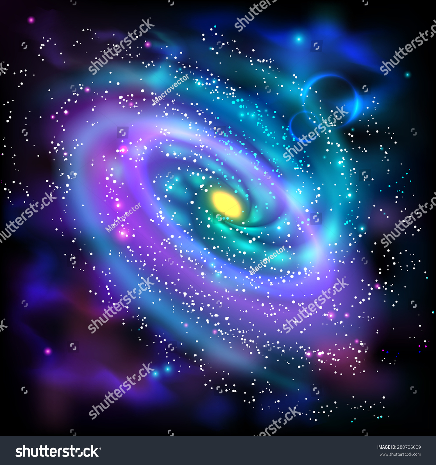 Cosmos Space Luminous Spiral Galaxy Astronomical Stock Vector (Royalty ...