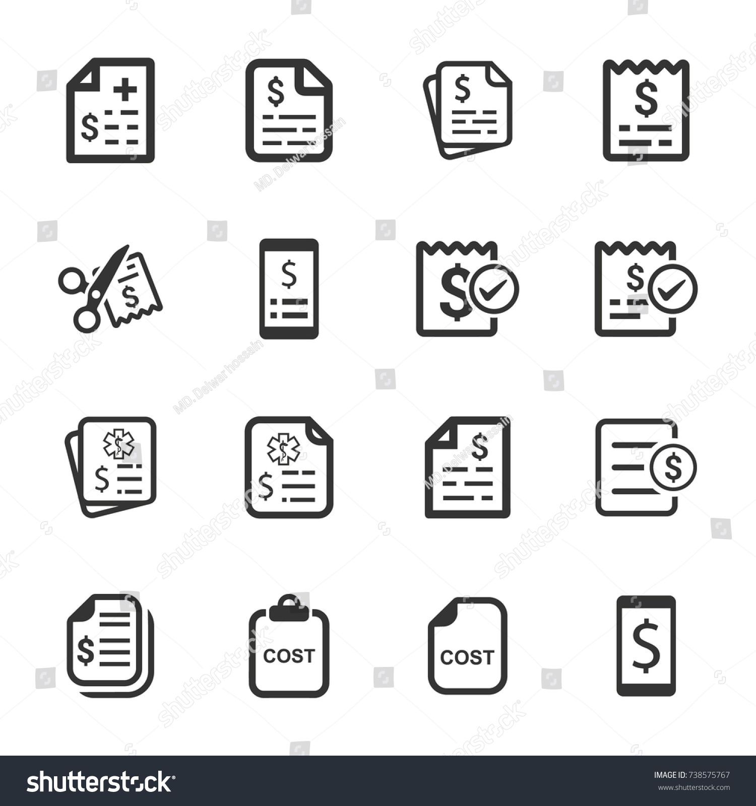 Cost Icons Stock Vector (Royalty Free) 738575767