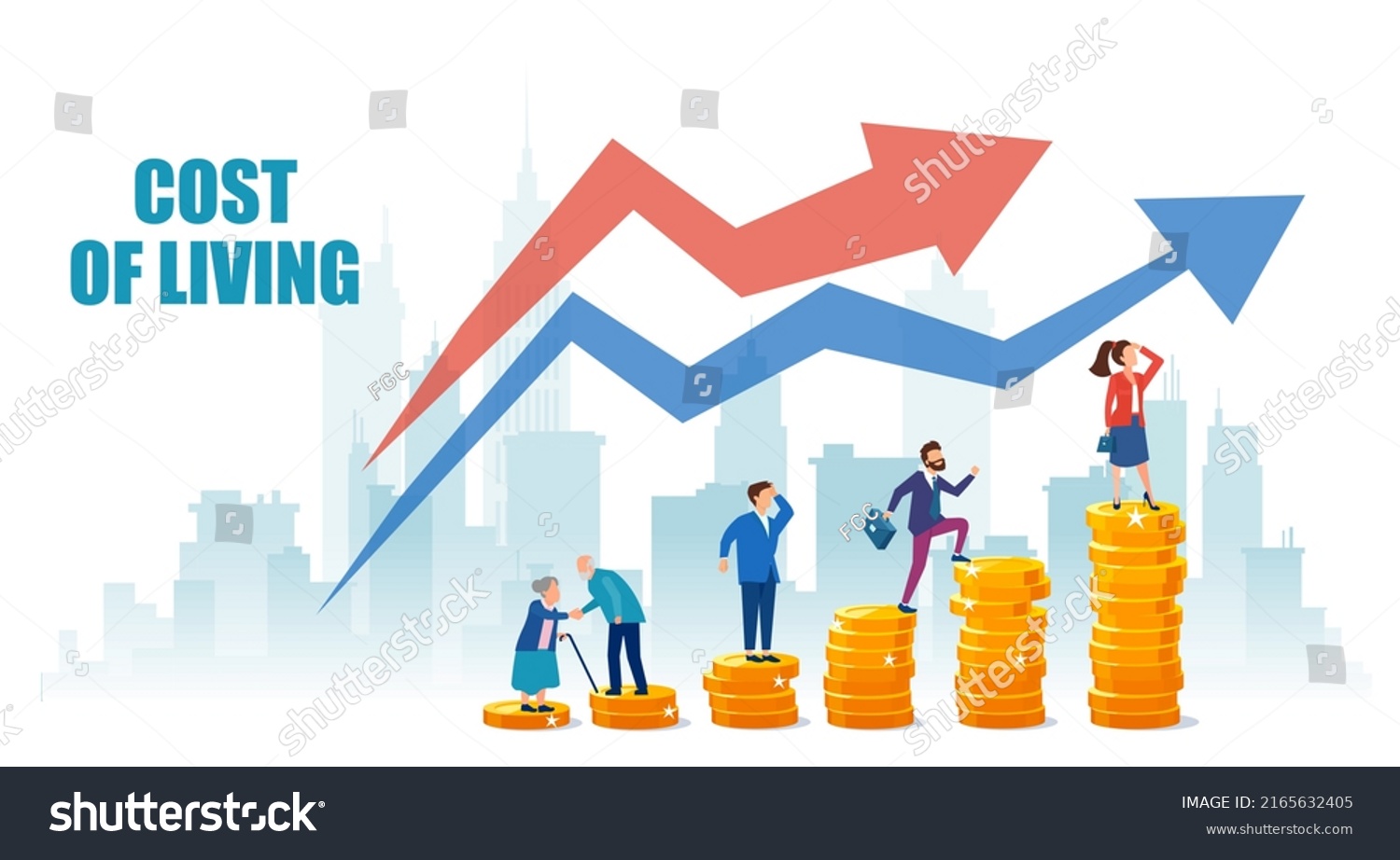 Cost Living Increase Economy Concept Stock Vector (Royalty Free
