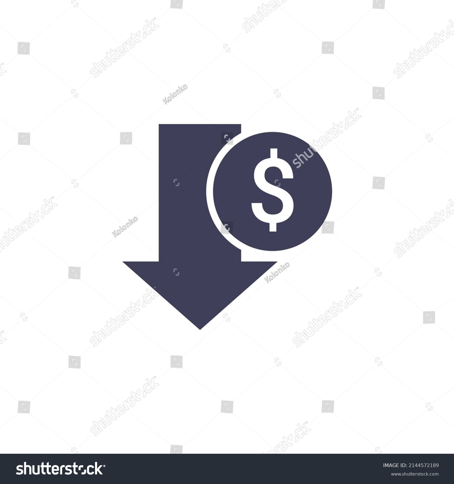 Cost Reduction Icon Price Lower Arrow Stock Vector (Royalty Free ...