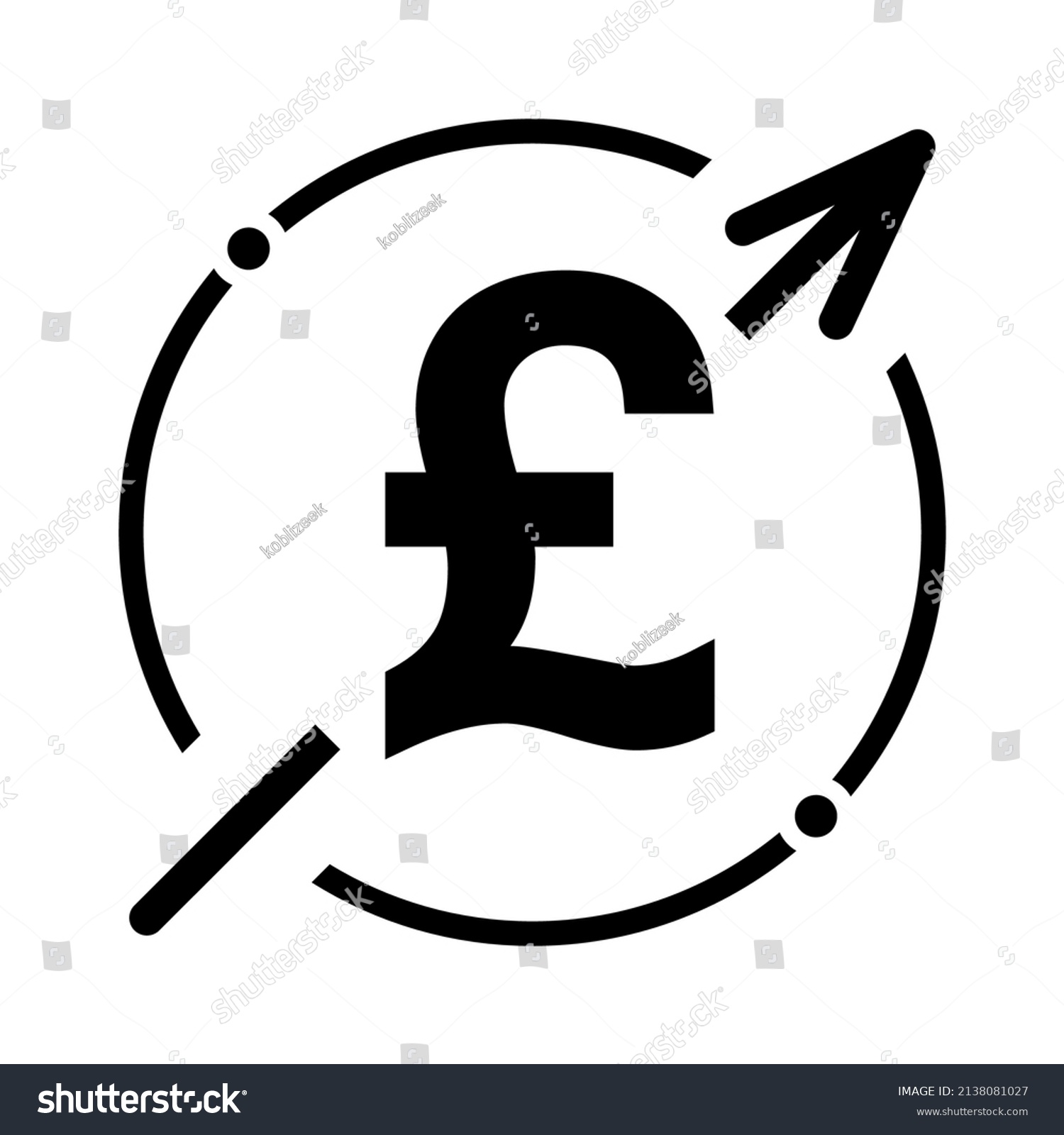 Cost Symbol Pound Increase Icon Income Stock Vector (Royalty Free ...