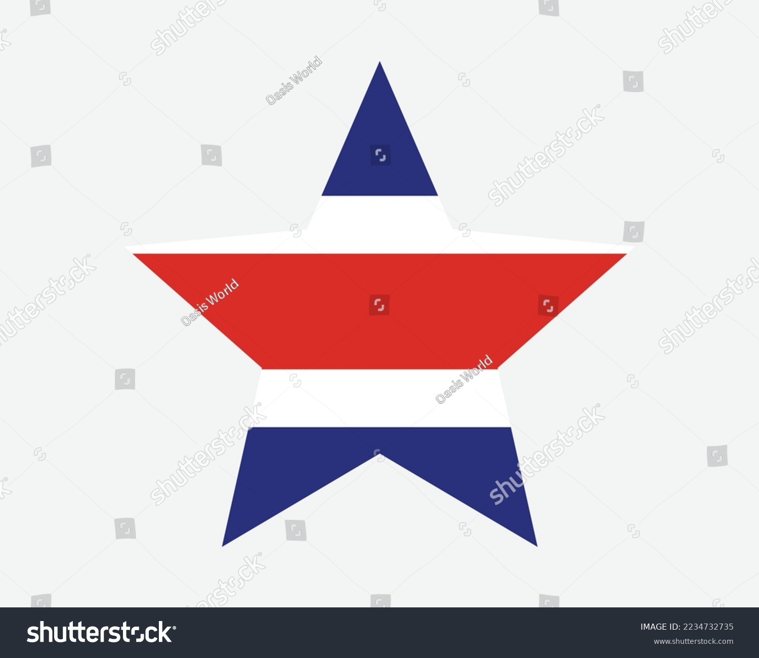 SVG of Costa Rica Star Flag. Costa Rican Star Shape Flag. Country National Banner Icon Symbol Vector 2D Flat Artwork Graphic Illustration svg