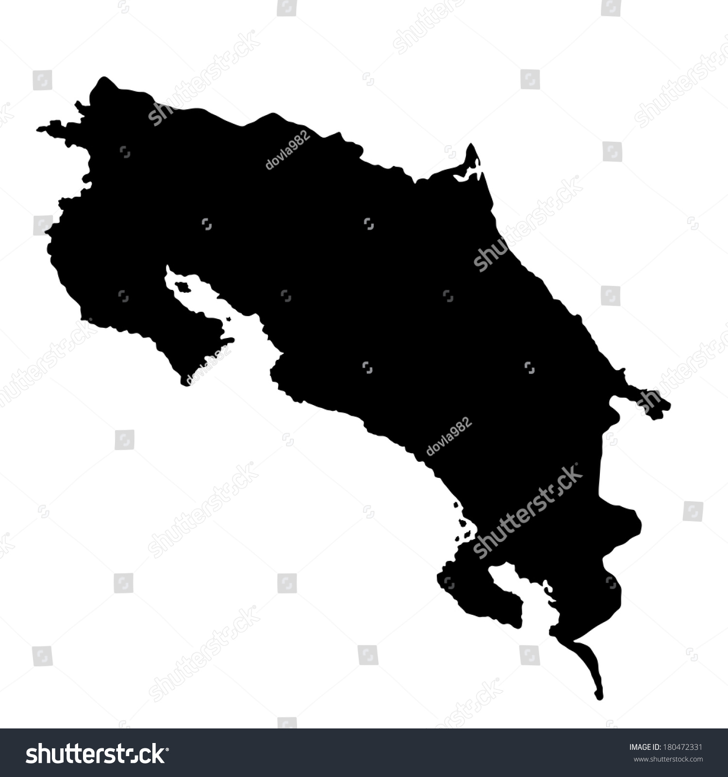 Costa Rica Map Vector
