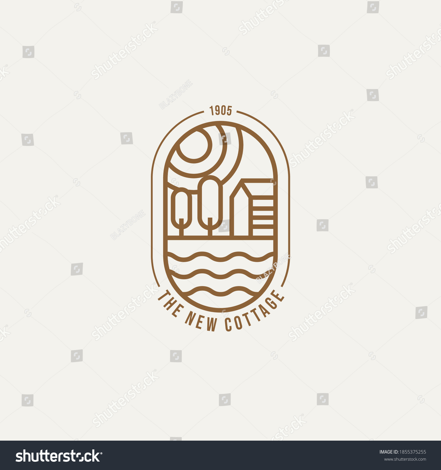 1 722 Chalet Logo Images Stock Photos Vectors Shutterstock   Stock Vector Cottage Simple Line Art Logo Template Vector Illustration Design 1855375255 