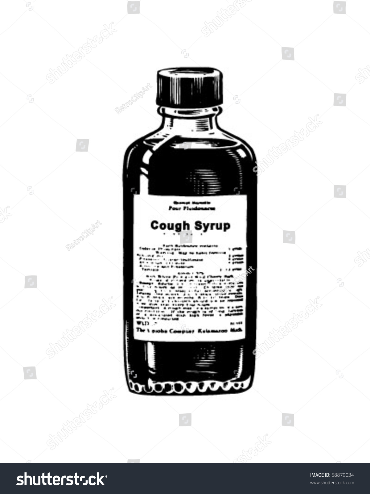 SVG of Cough Syrup - Retro Clip Art svg