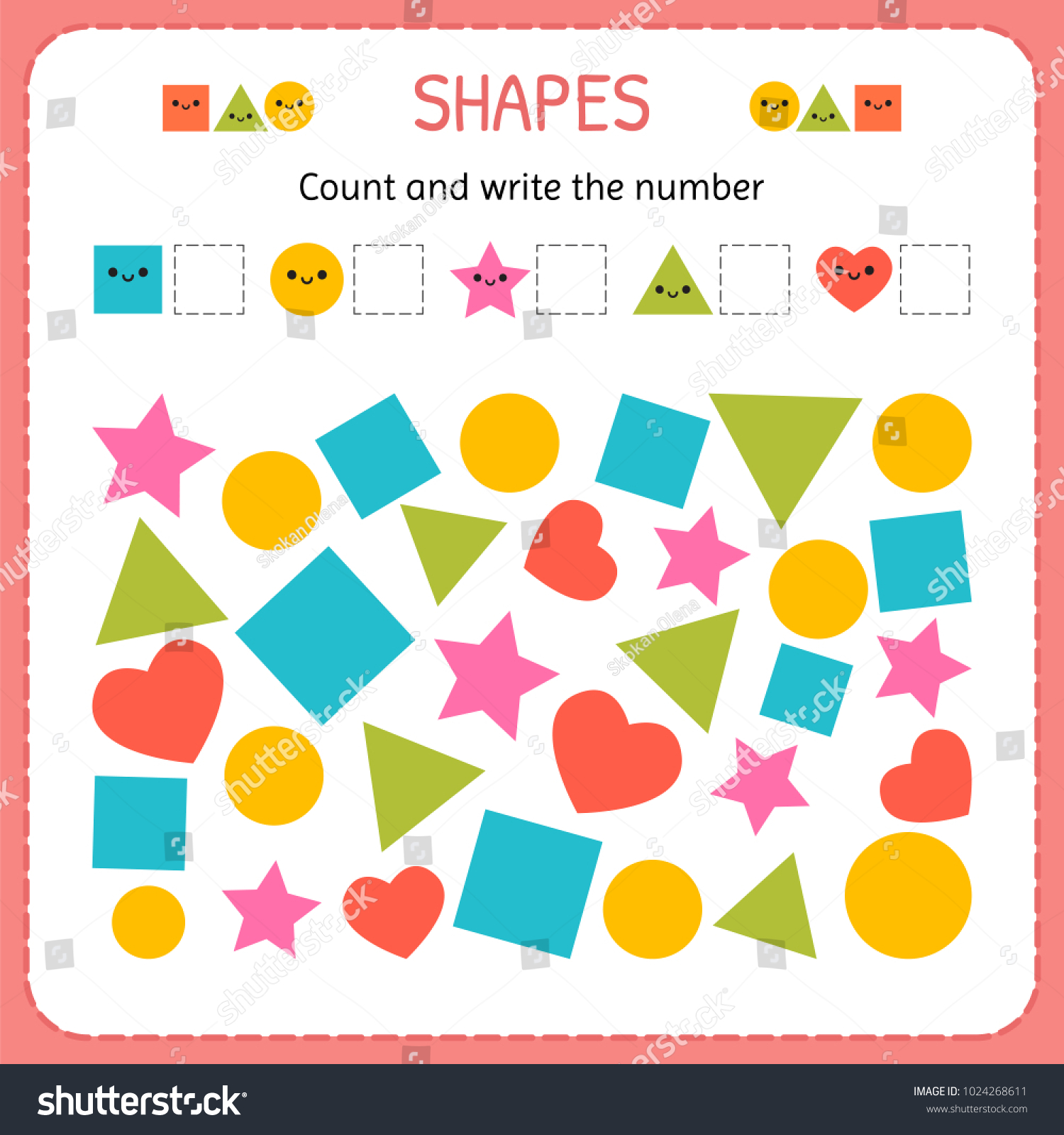 learn numbers and number names with shapes