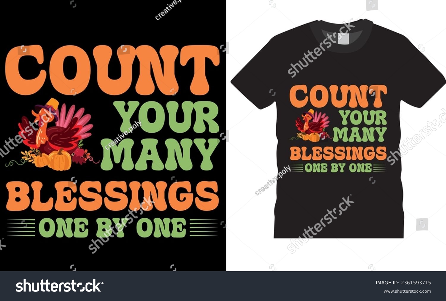 SVG of count your many blessings one by one, Trendy, retro Thanksgiving t-shirt design. Funny Thanksgiving Day Tee  t shirts design vector illustration. Perfect for print item poster, banner, card, mug, pod. svg