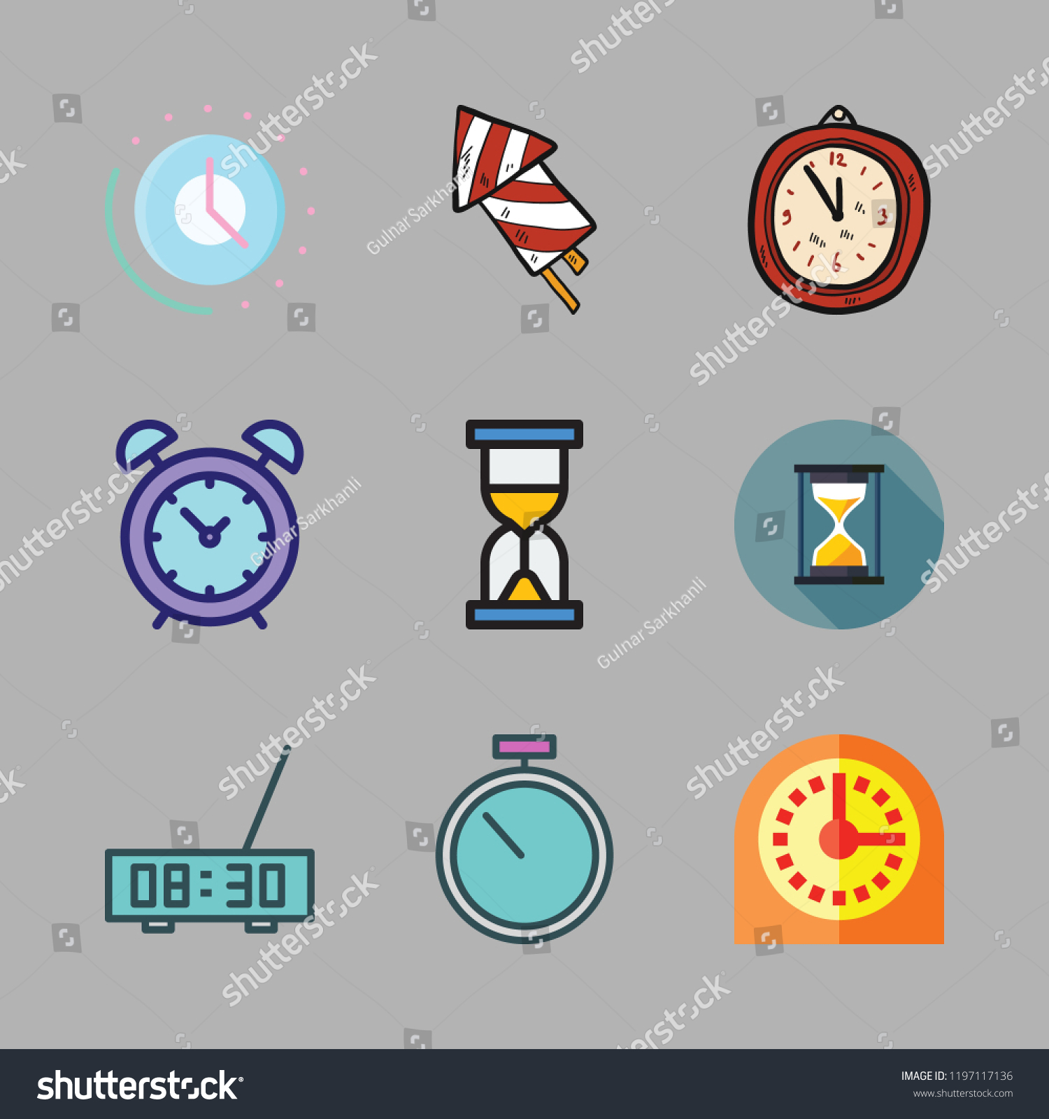 Countdown Icon Set Vector Set About Stock Vector (Royalty Free