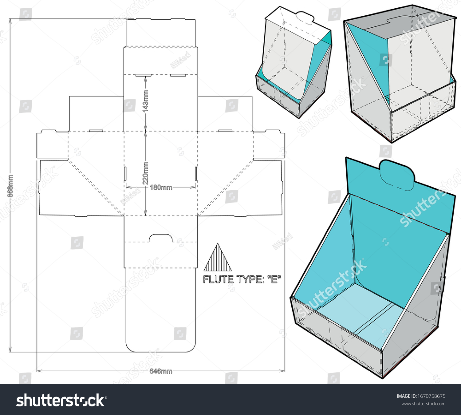 Counter Display Stand Diecut Pattern File Stock Vector (Royalty Free ...