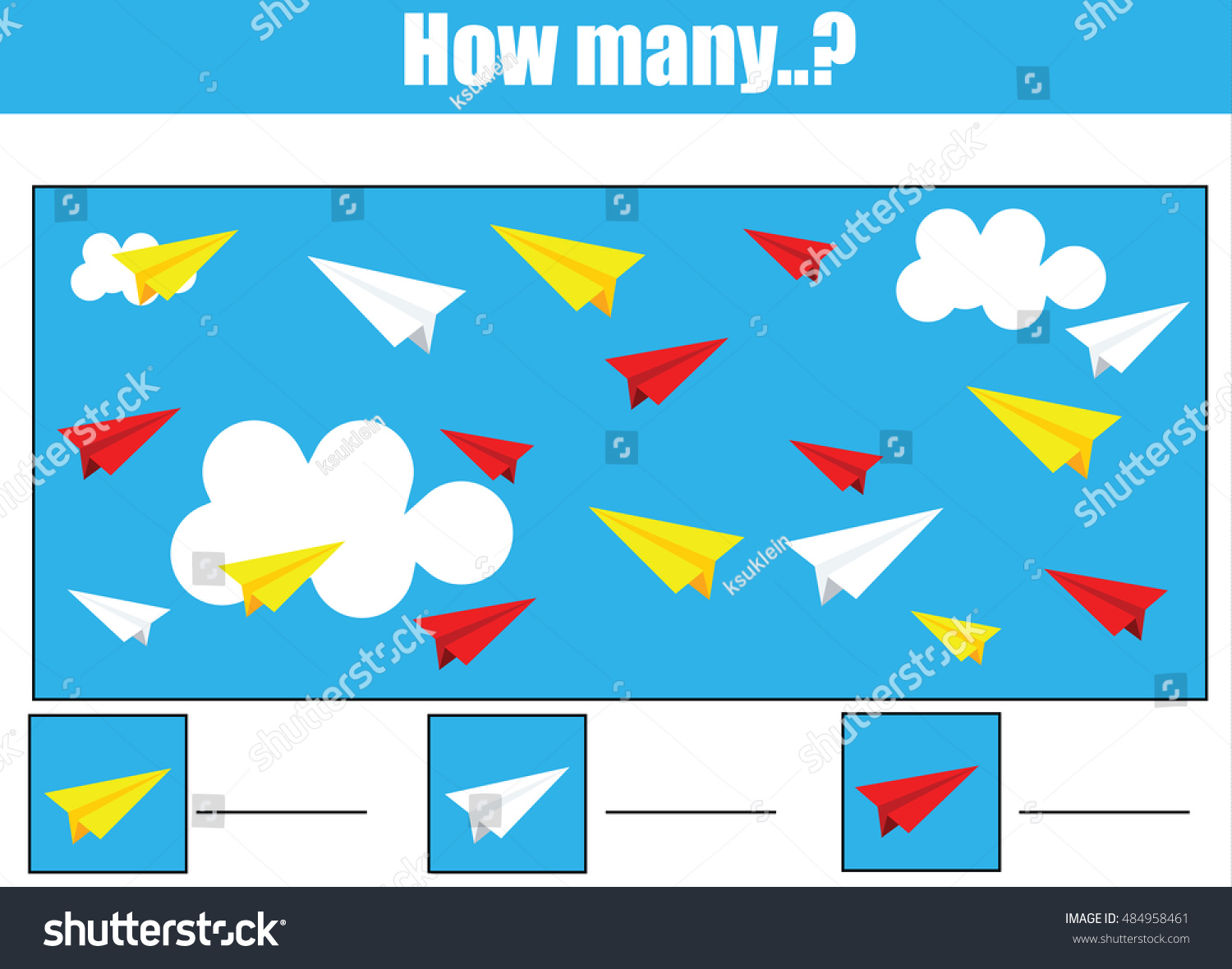 Counting Educational Children Game Kids Activity Stock Vector (Royalty