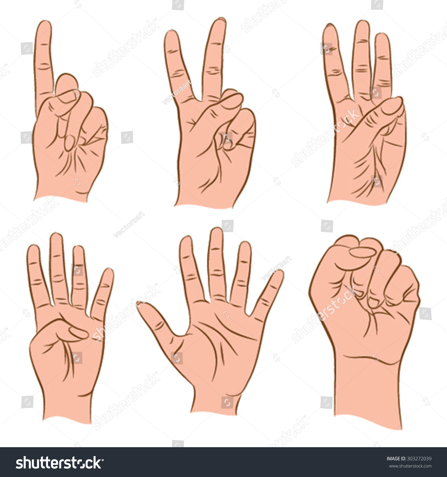 SVG of counting number 1,2,3,4,5,0 by using finger design concept vector svg