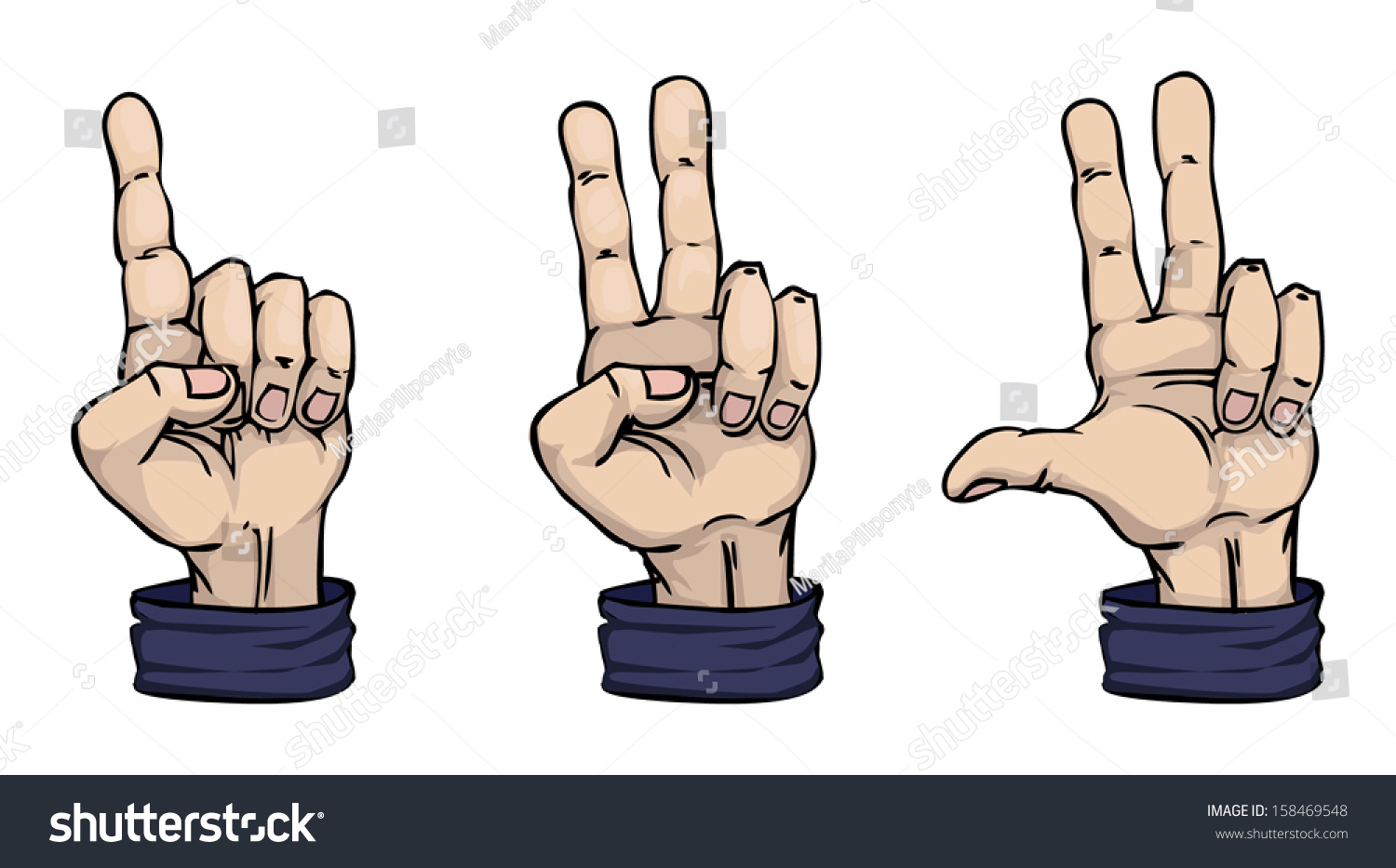 Counting On Fingers One Two Three Stock Vector (Royalty Free) 158469548 ...