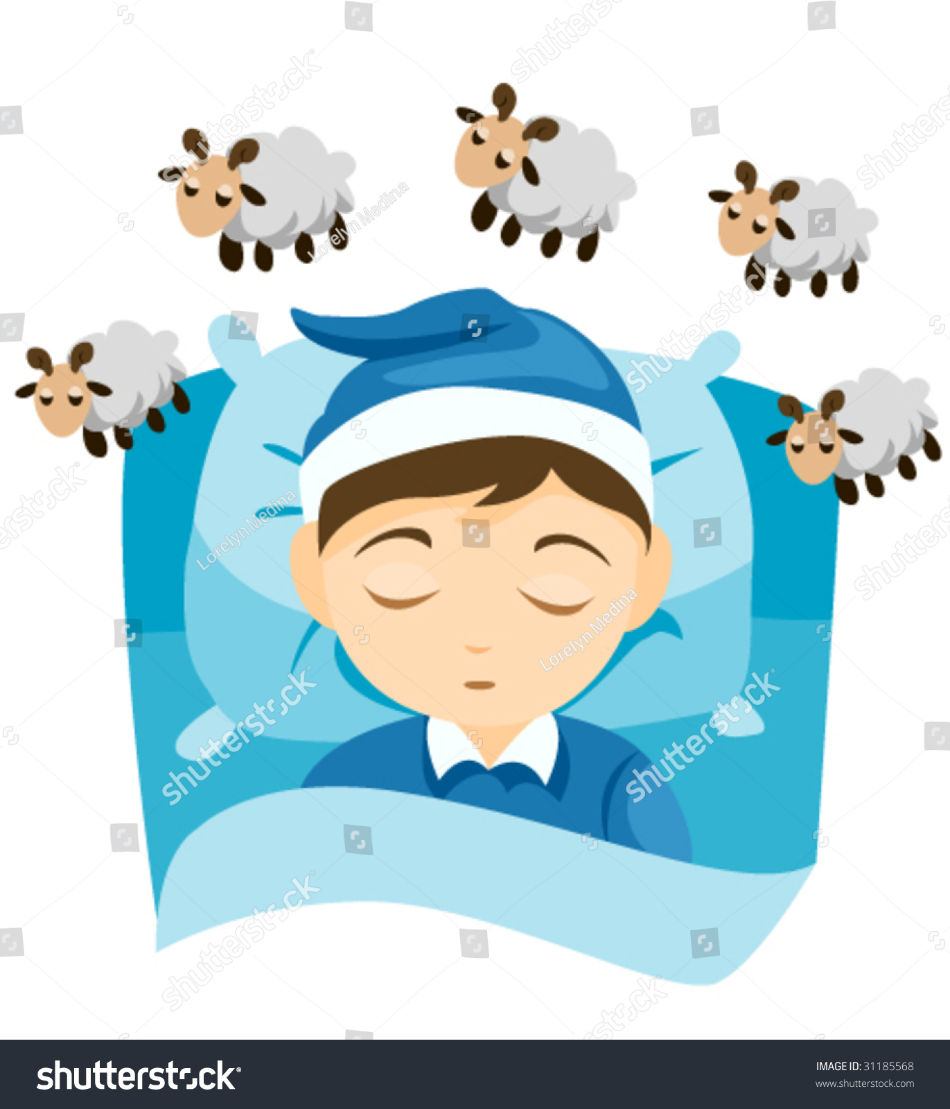 Counting Sheep Vector Stock Vector (Royalty Free) 31185568 - Shutterstock