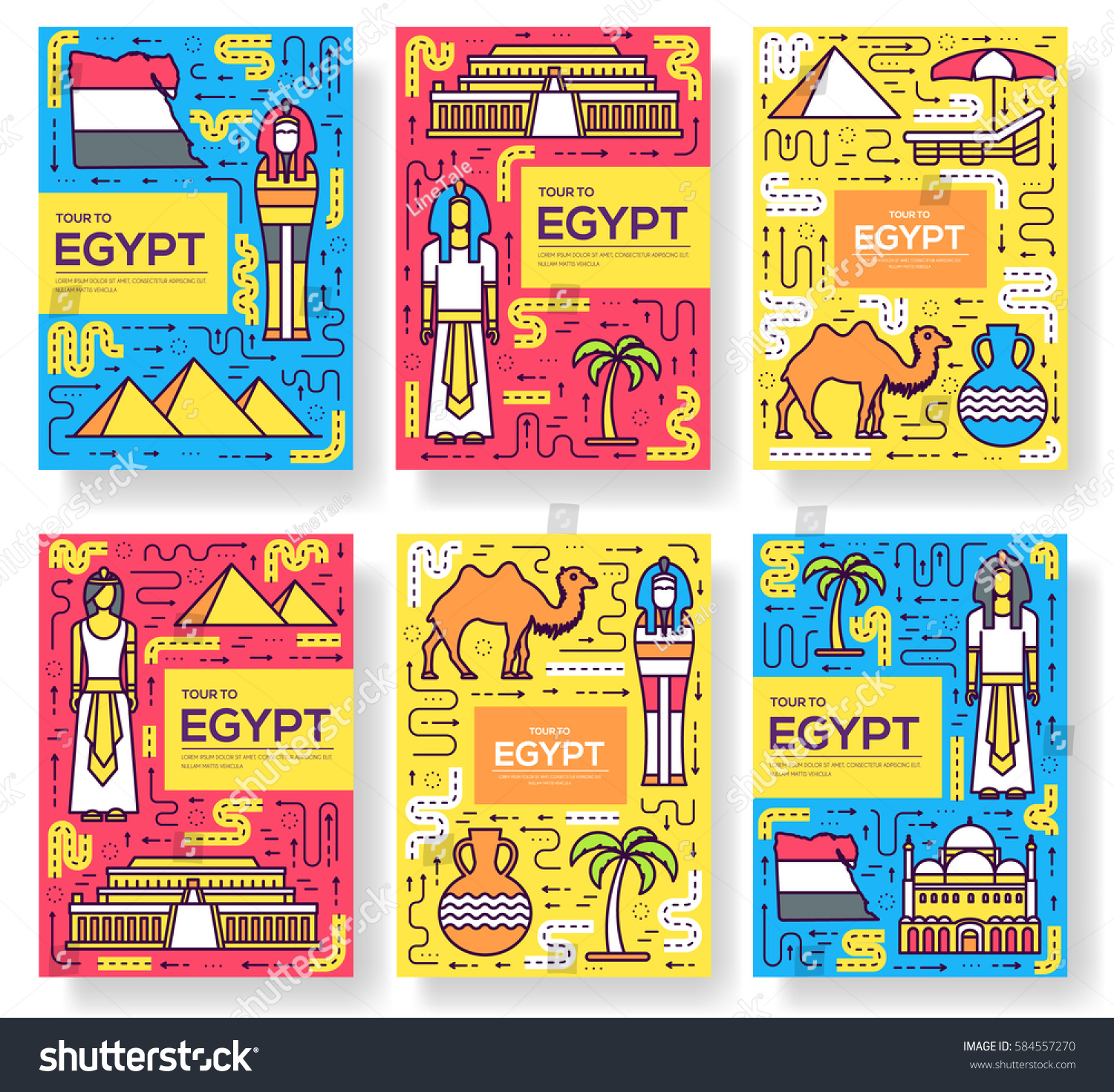 Country Egypt Travel Vacation Guidevector Brochure Stock ...