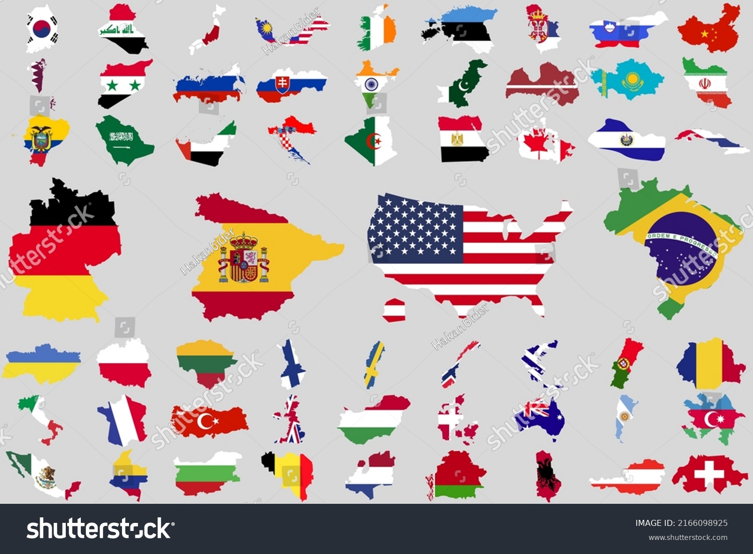 Country Flag Map Vector Set 58 Stock Vector (Royalty Free) 2166098925 ...