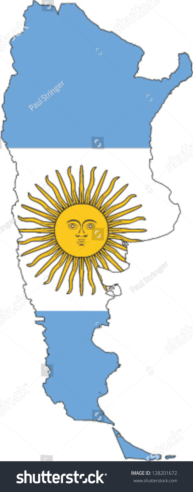 Country Shape Outlined Filled Flag Argentina Stock Vector 128201672 ...