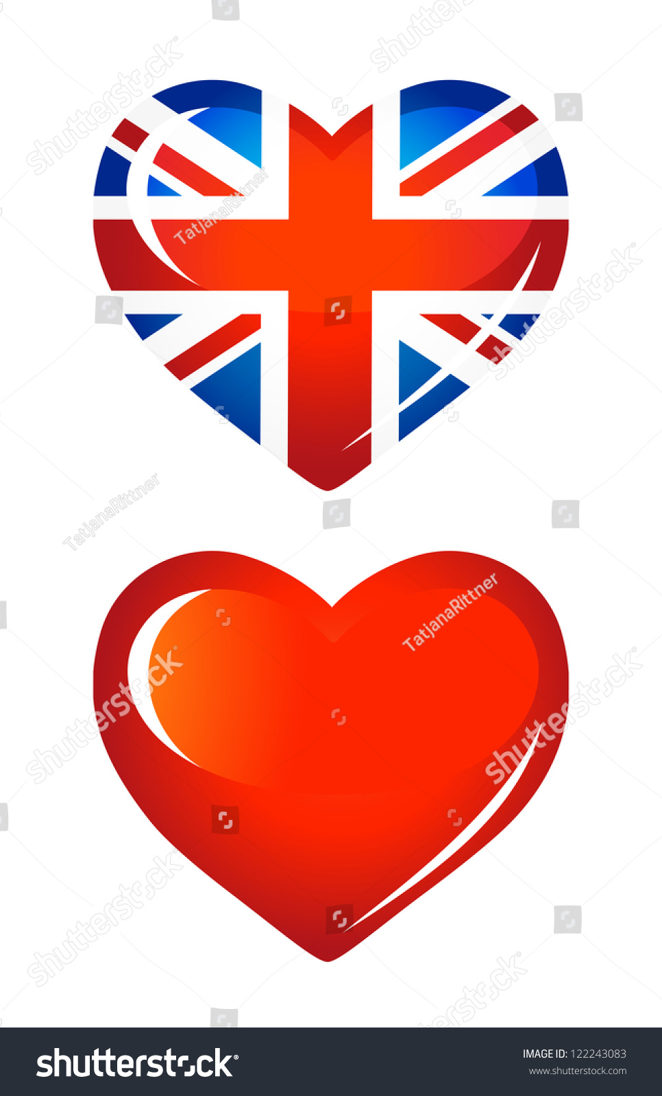 SVG of Country UK flag as Heart icon svg