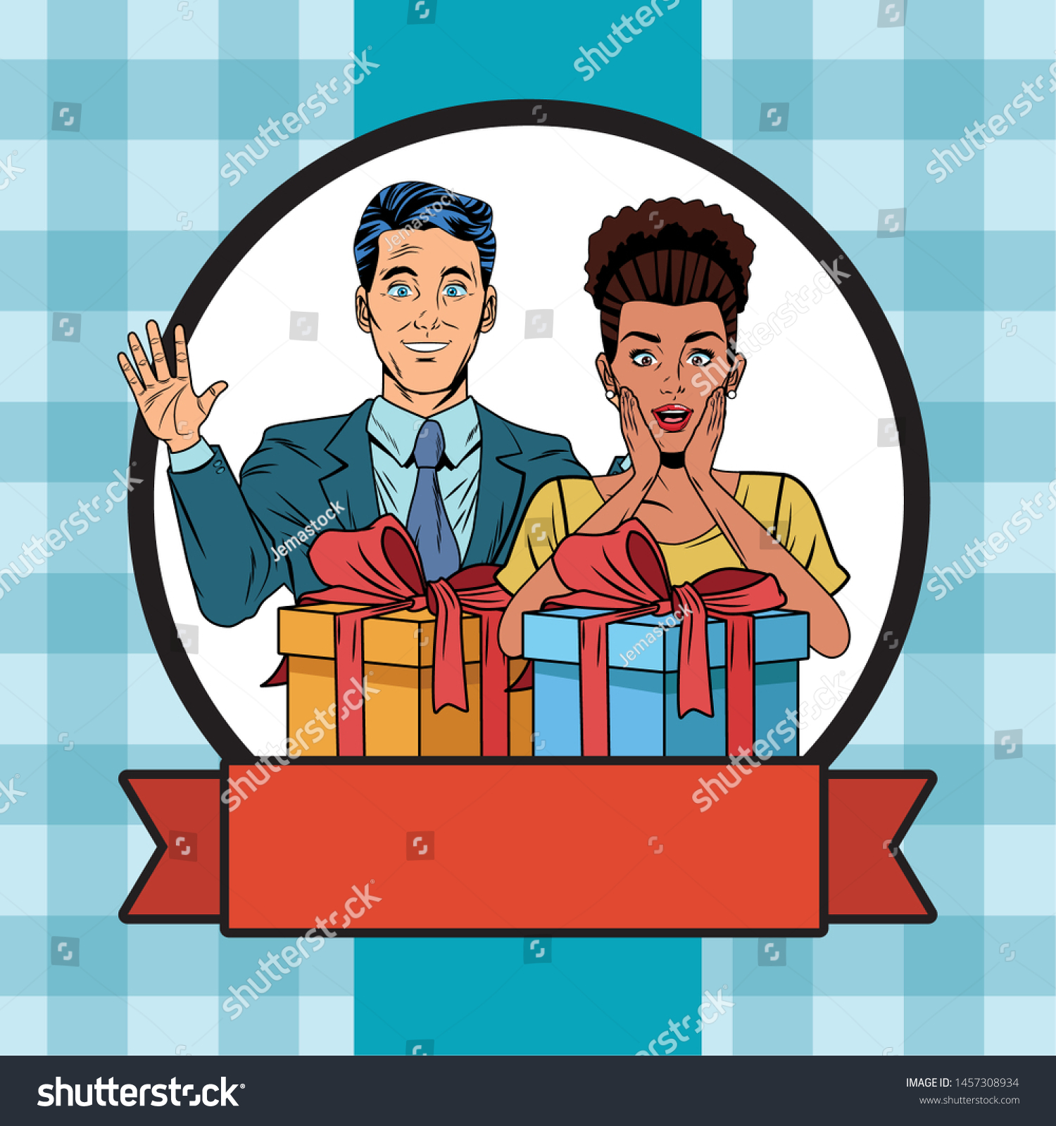 Couple Avatar Afroamerican Woman Profile Picture Stock Vector Royalty Free 1457308934