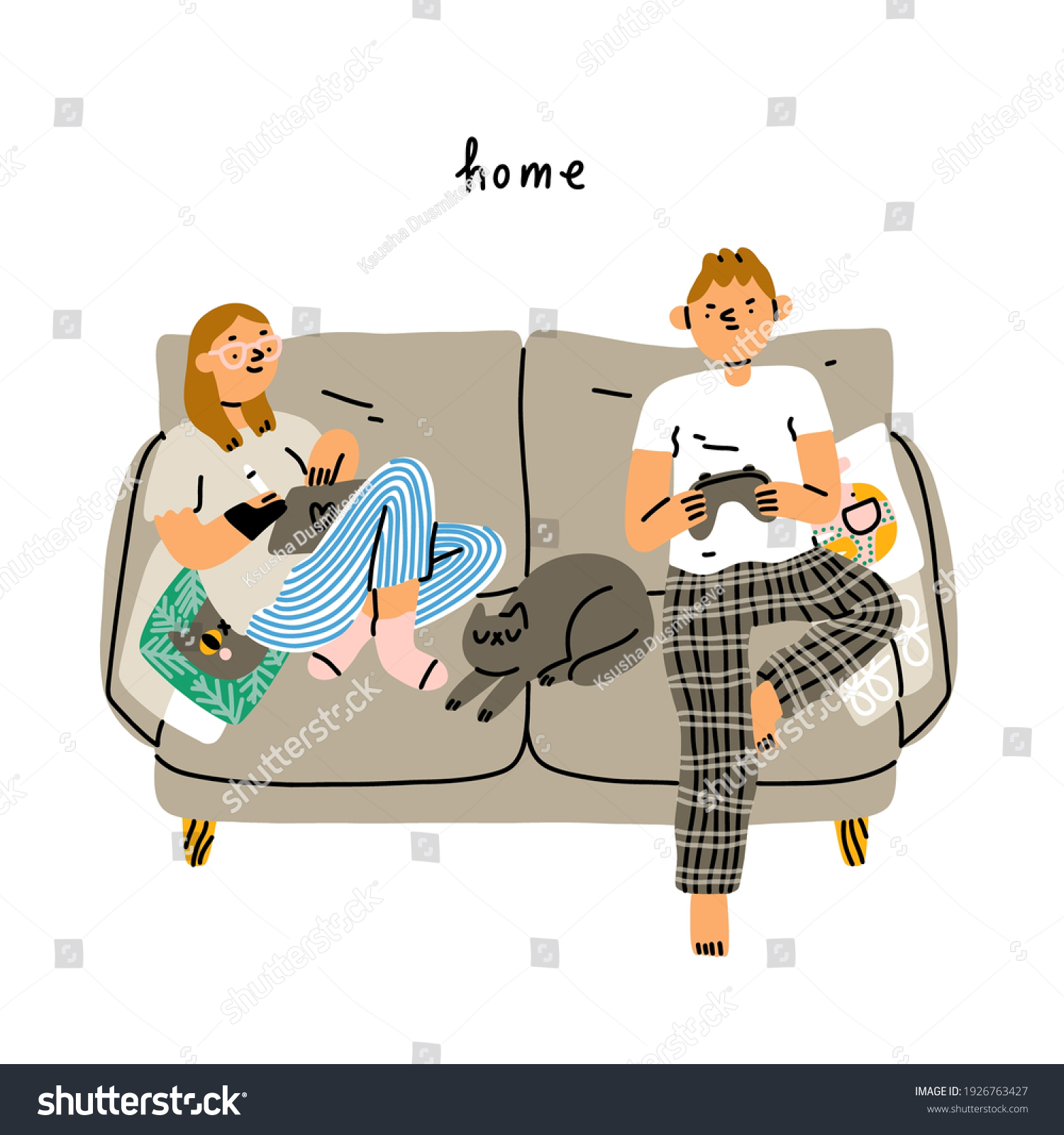 1106 Couple Chilling Stock Vectors Images And Vector Art Shutterstock 2057