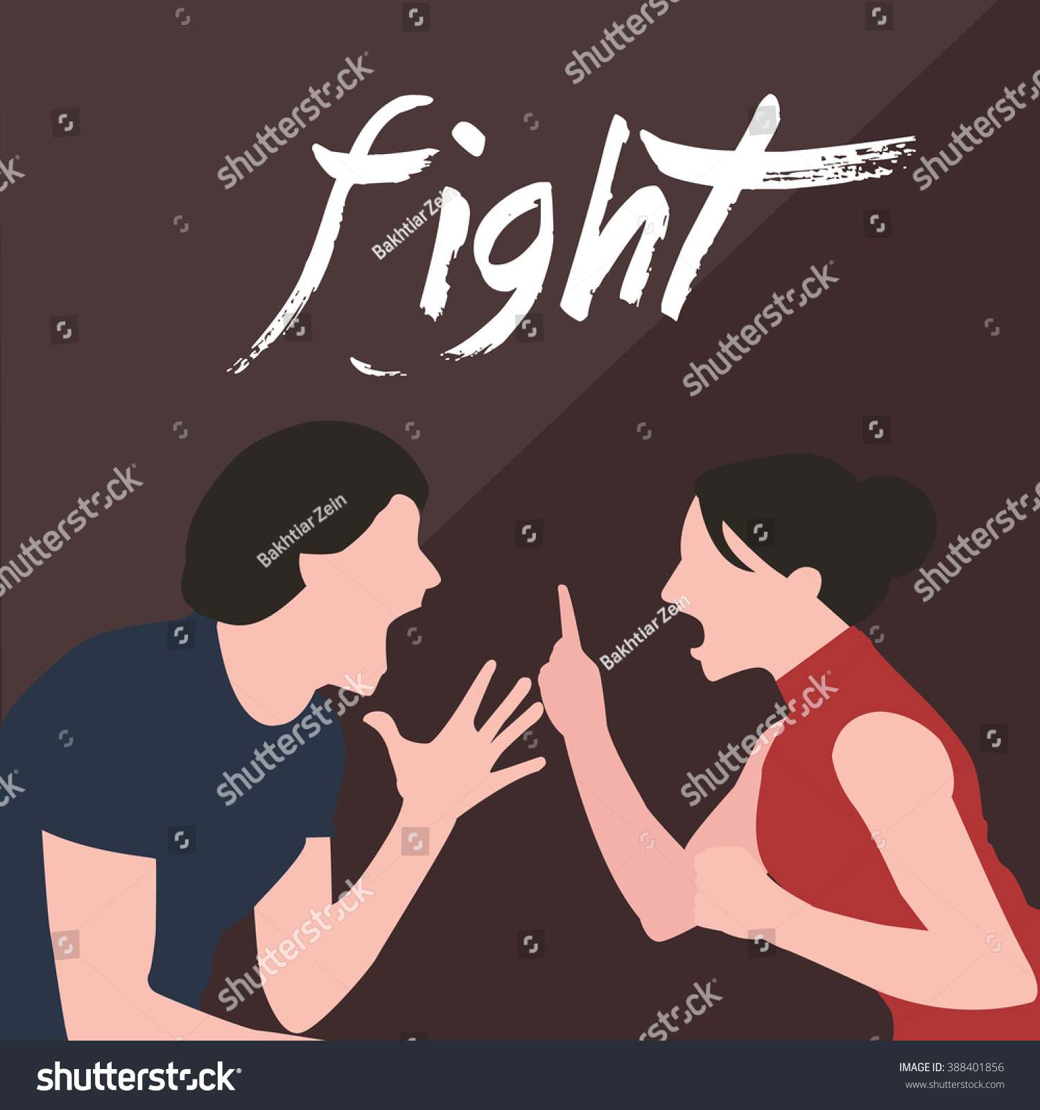 Couple Fight Man Woman Screaming Argue Stock Vector Royalty Free 388401856