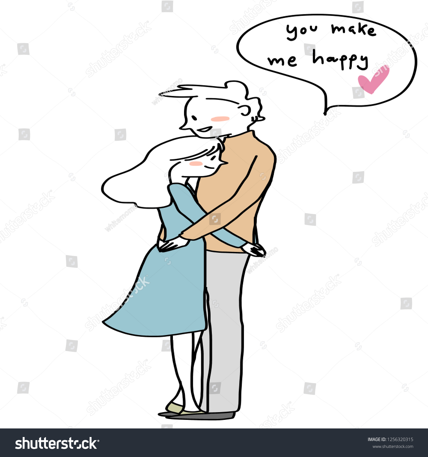 Couple Holding Each Other Cute Couple Stock Vector Royalty Free