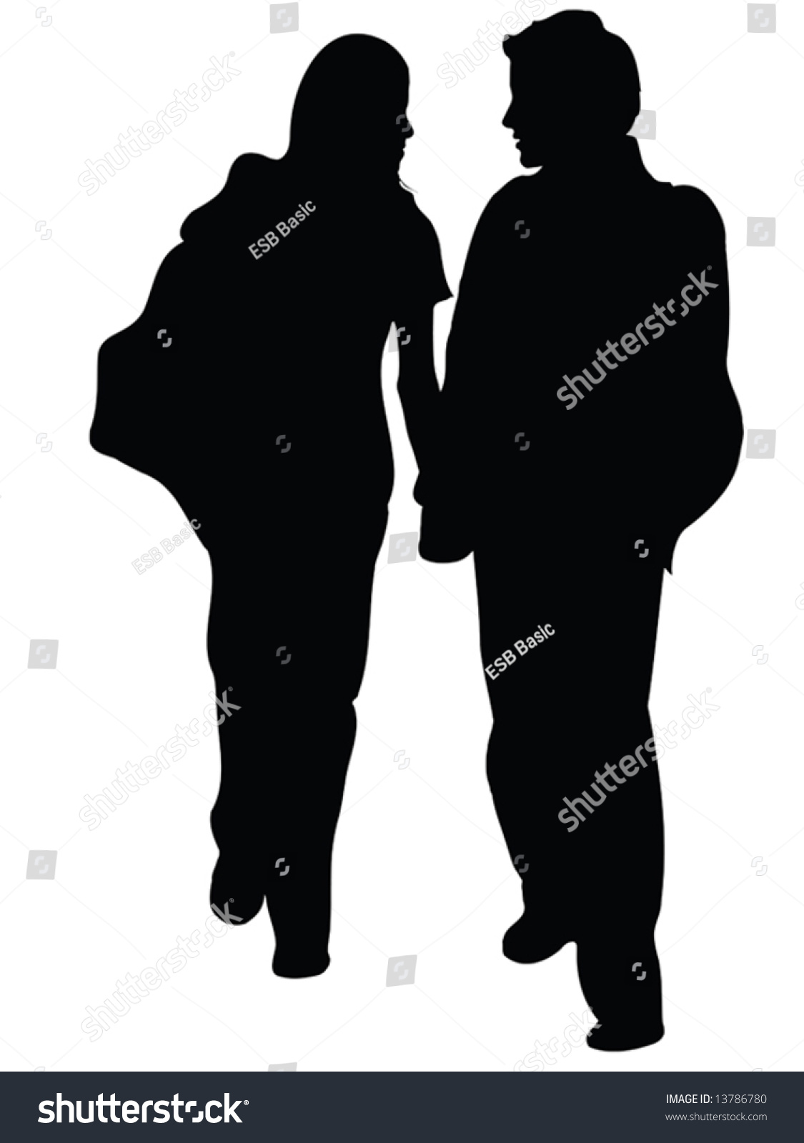 Couple Holding Hands Silhouette Isolated Over A White Background Stock ...