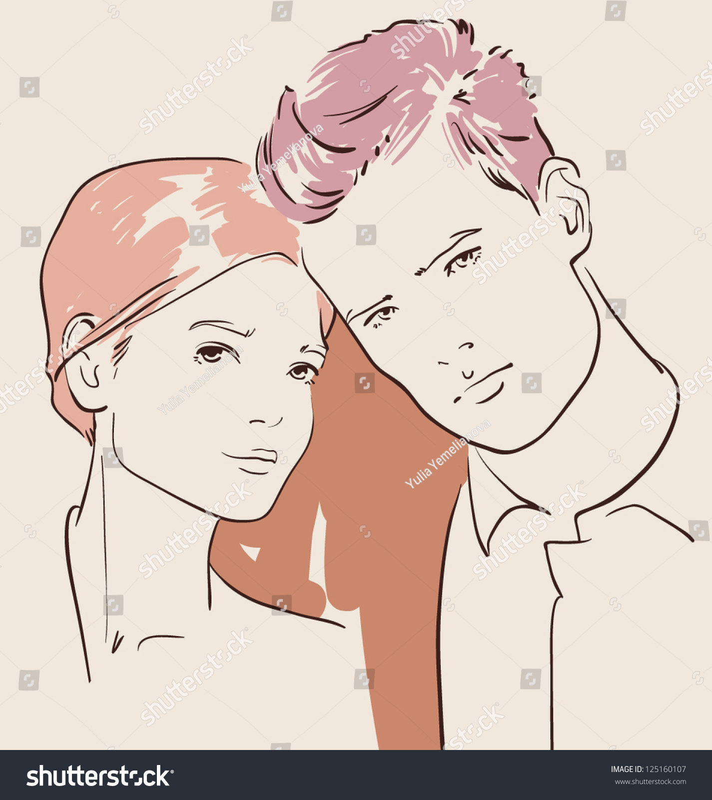 Couple Love Man Woman Hugging Vector Stock Vector Royalty Free