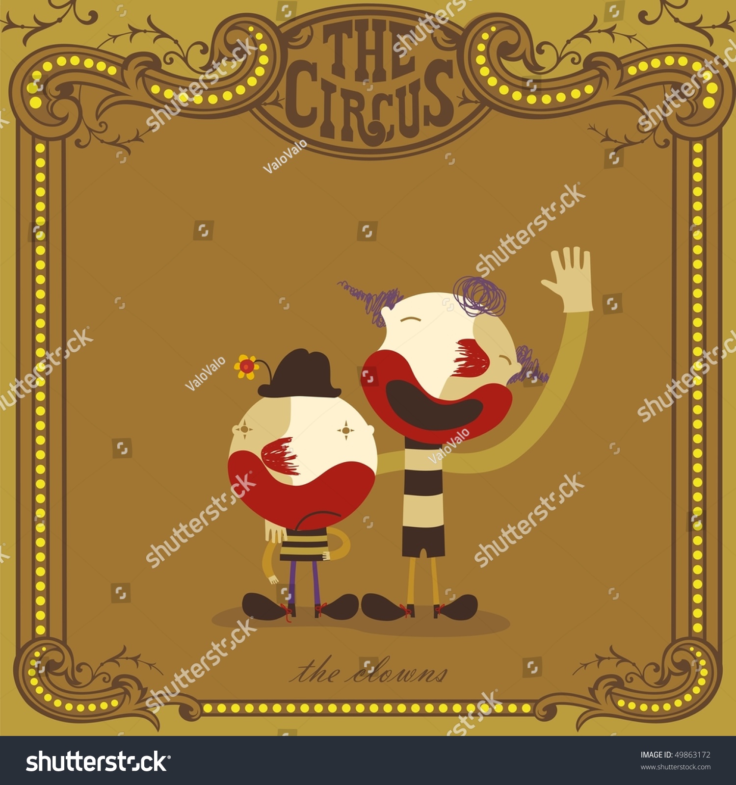 Couple Of Clowns At The Circus Stock Vector Illustration 49863172 ...