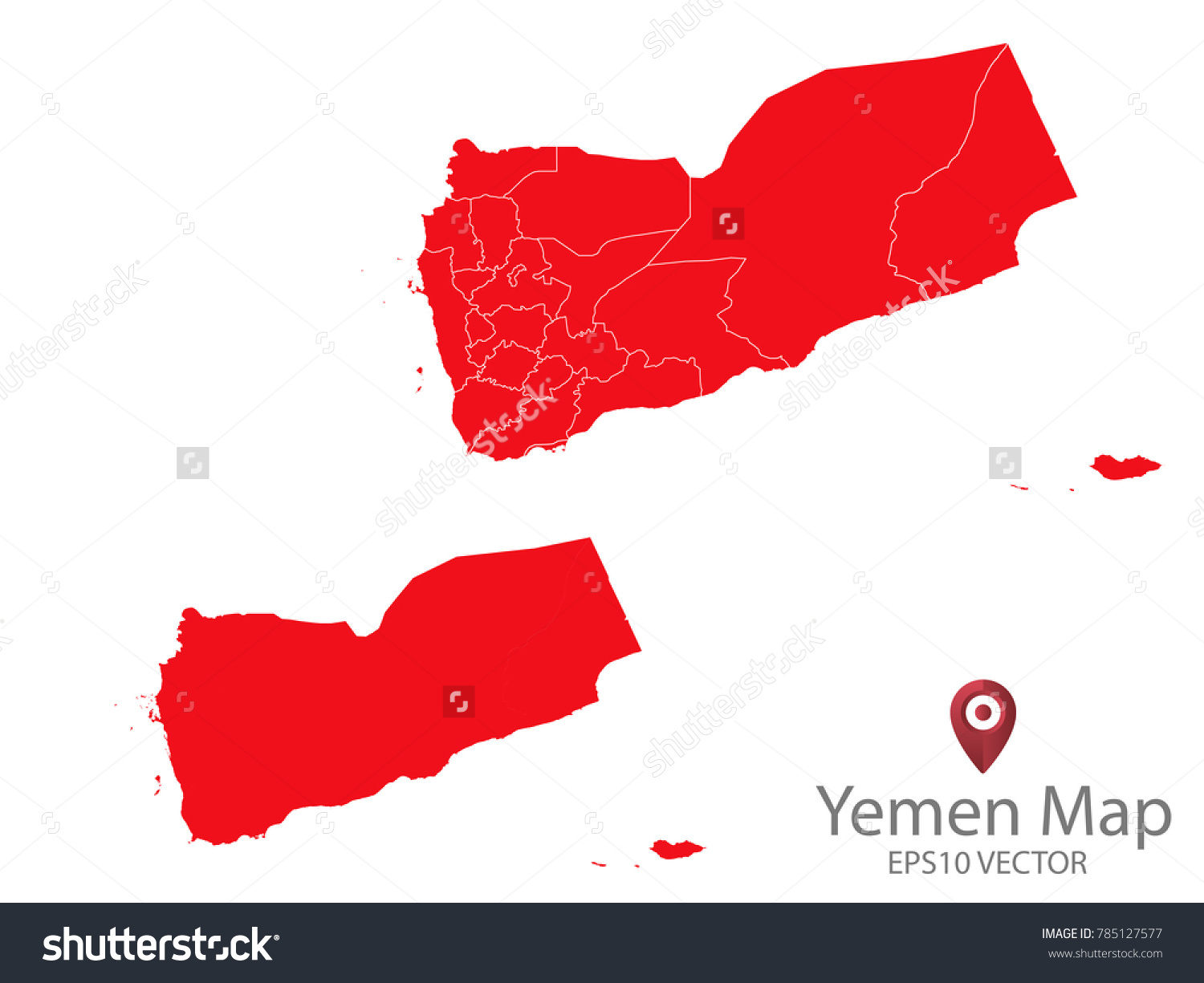 Couple Set Mapred Map Yemenvector Eps10 Stock Vector Royalty Free