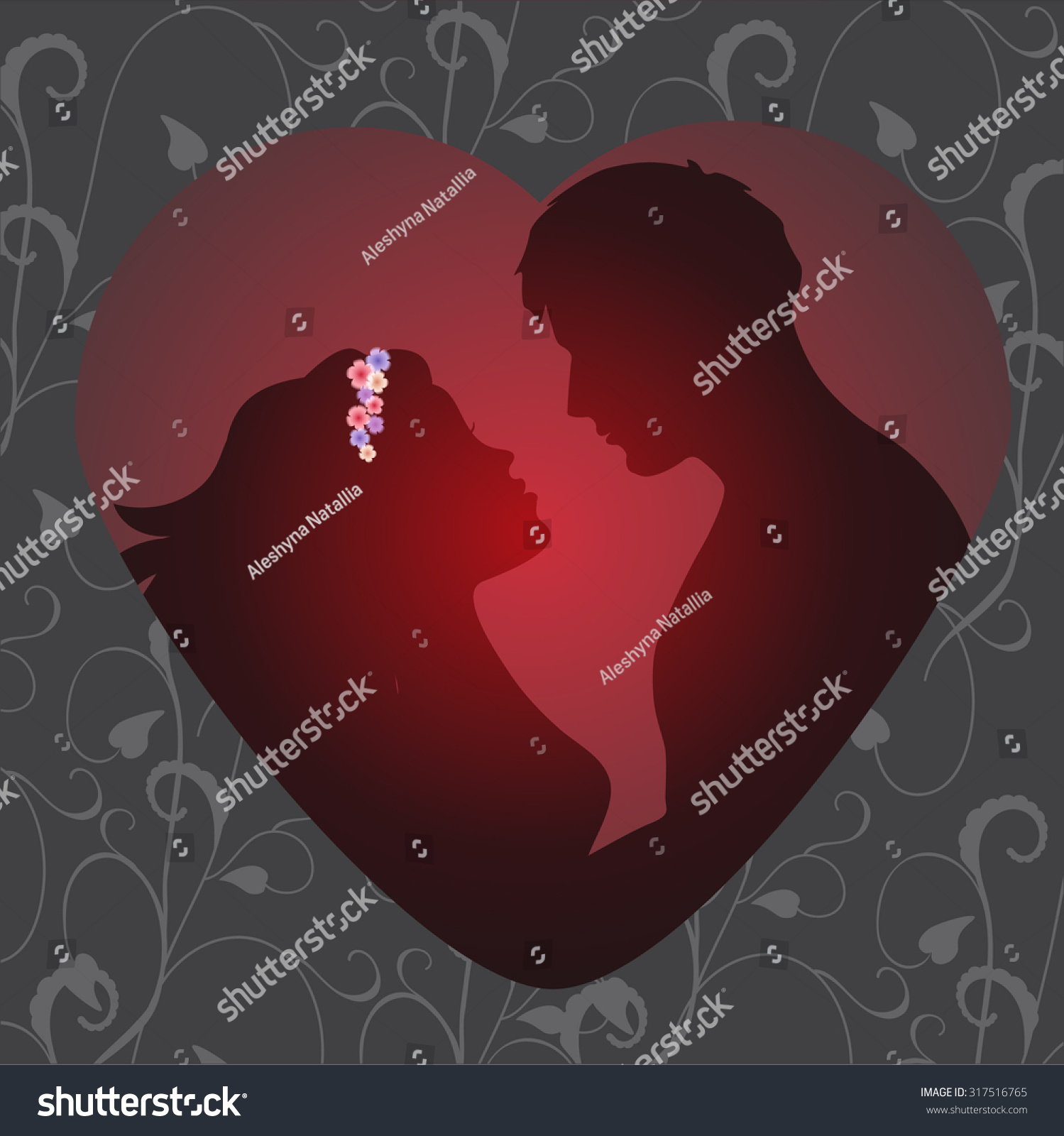 Couple Silhouettes Vector Illustration Stock Vector Royalty Free 317516765 Shutterstock
