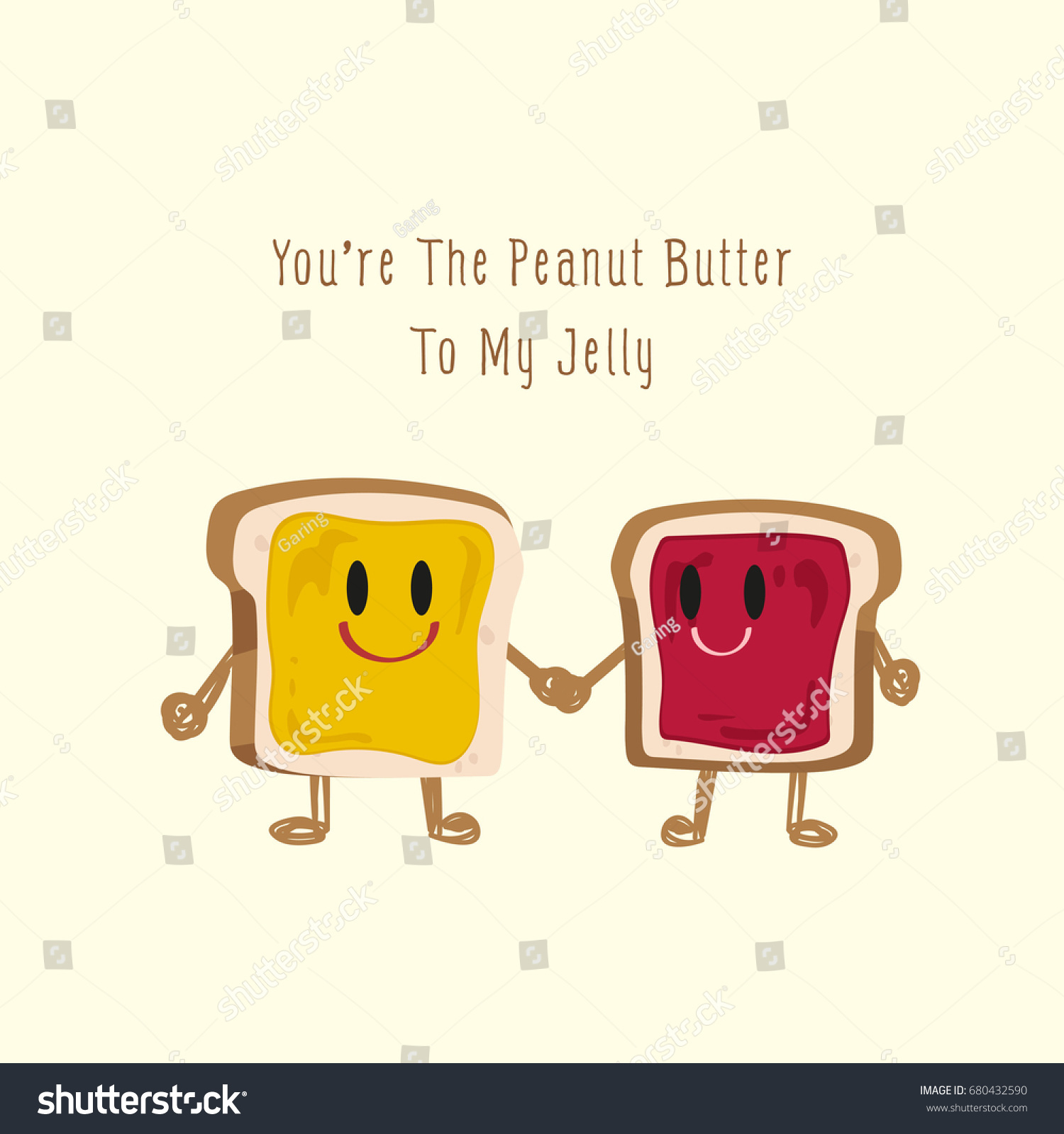 Couple Toast Peanut Butter Berry Jelly Stock Vector Royalty Free