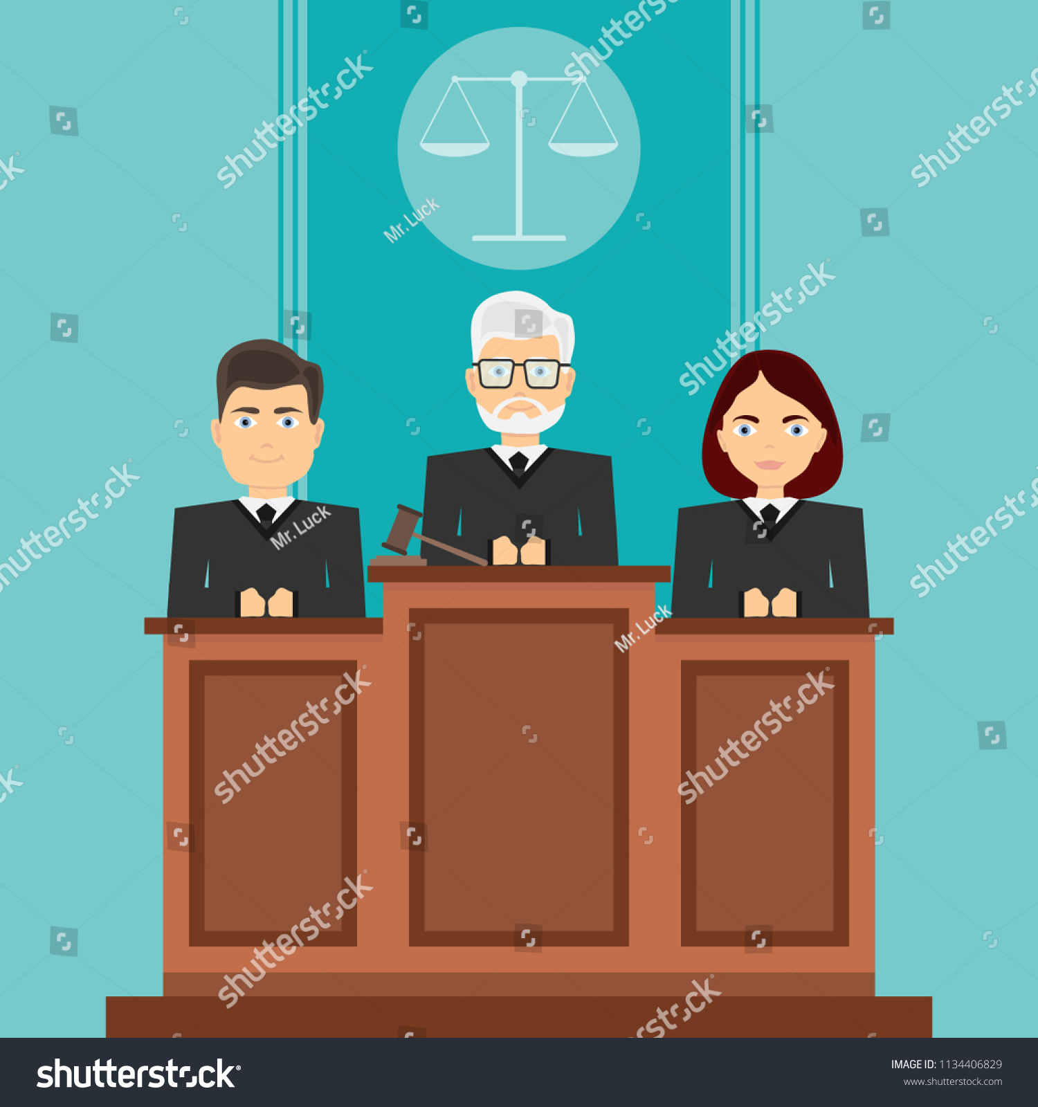 Court Session Judges Sit Court Judges Stock Vector (Royalty Free ...