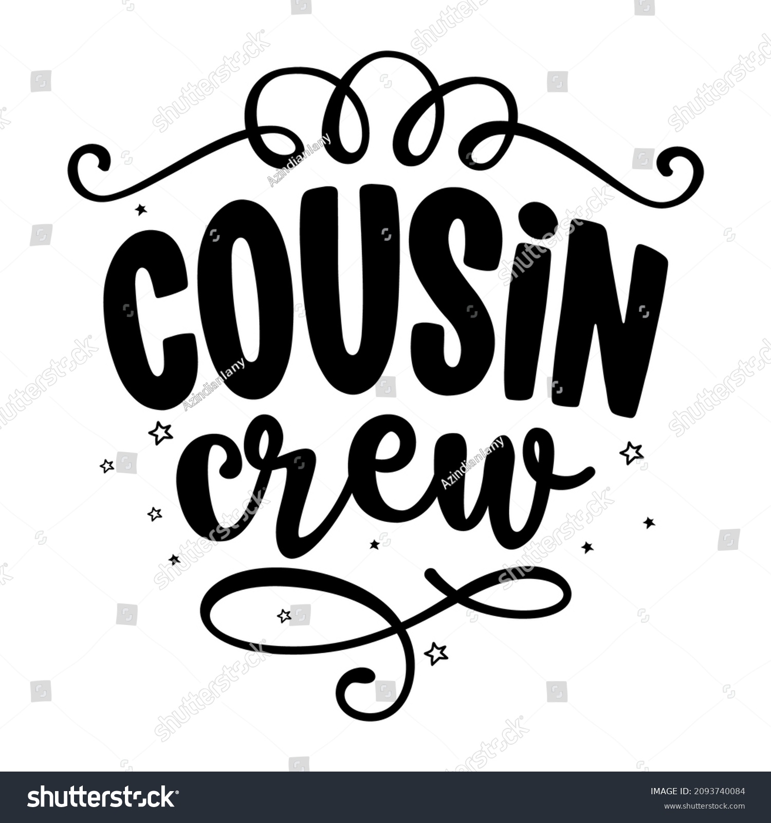 SVG of Cousin Crew - Christmas t shirt, lettering labels design. Cute badge. Hand drawn isolated emblem with quote. Xmas party sign or logo. scrap booking, posters, greeting cards, banners, textiles. svg